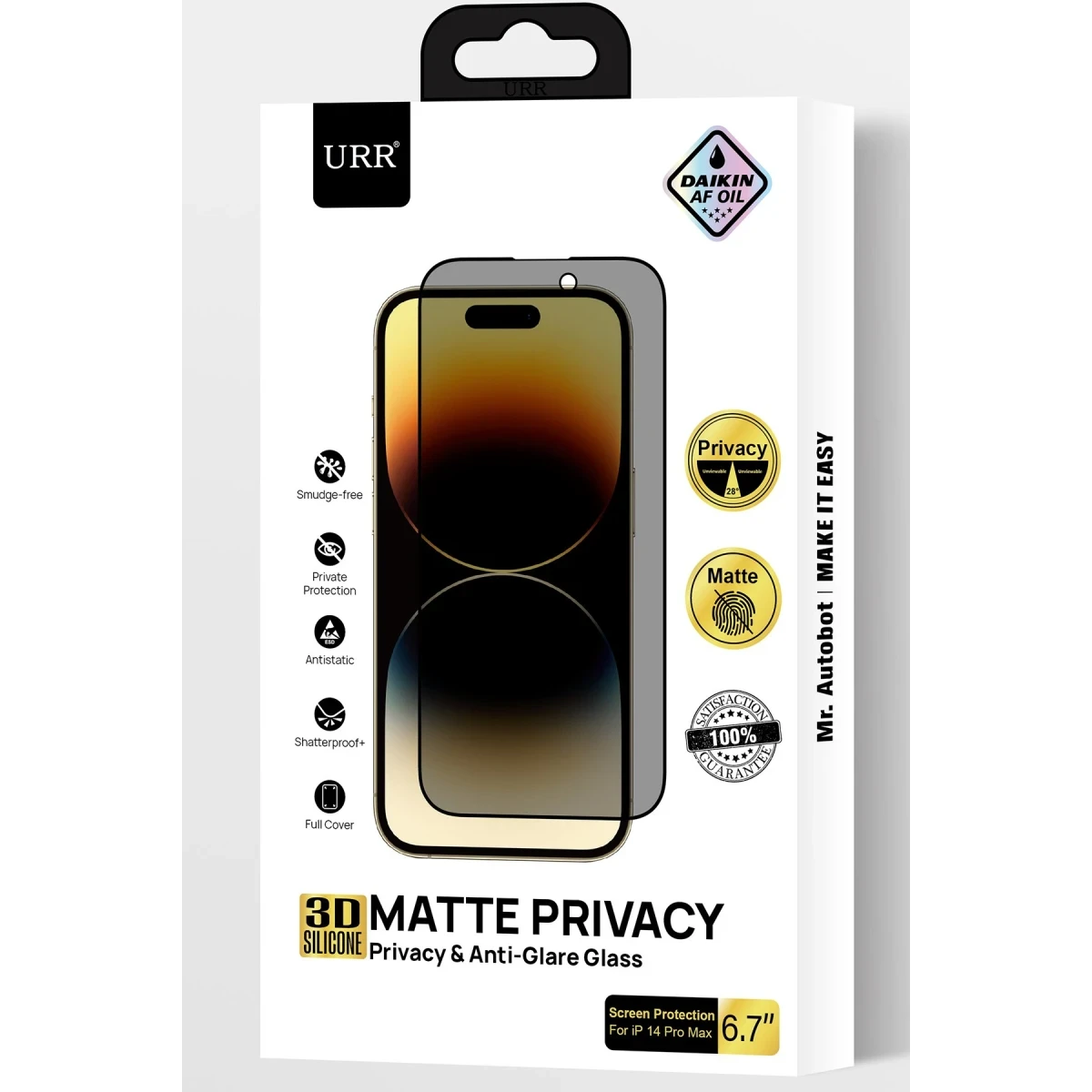 3D Matte Privacy Resin Edge Cam Ekran Koruyucu