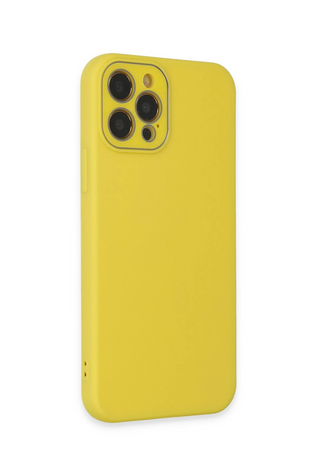 Newface iPhone 12 Pro Kılıf Lansman Glass Kapak - Sarı