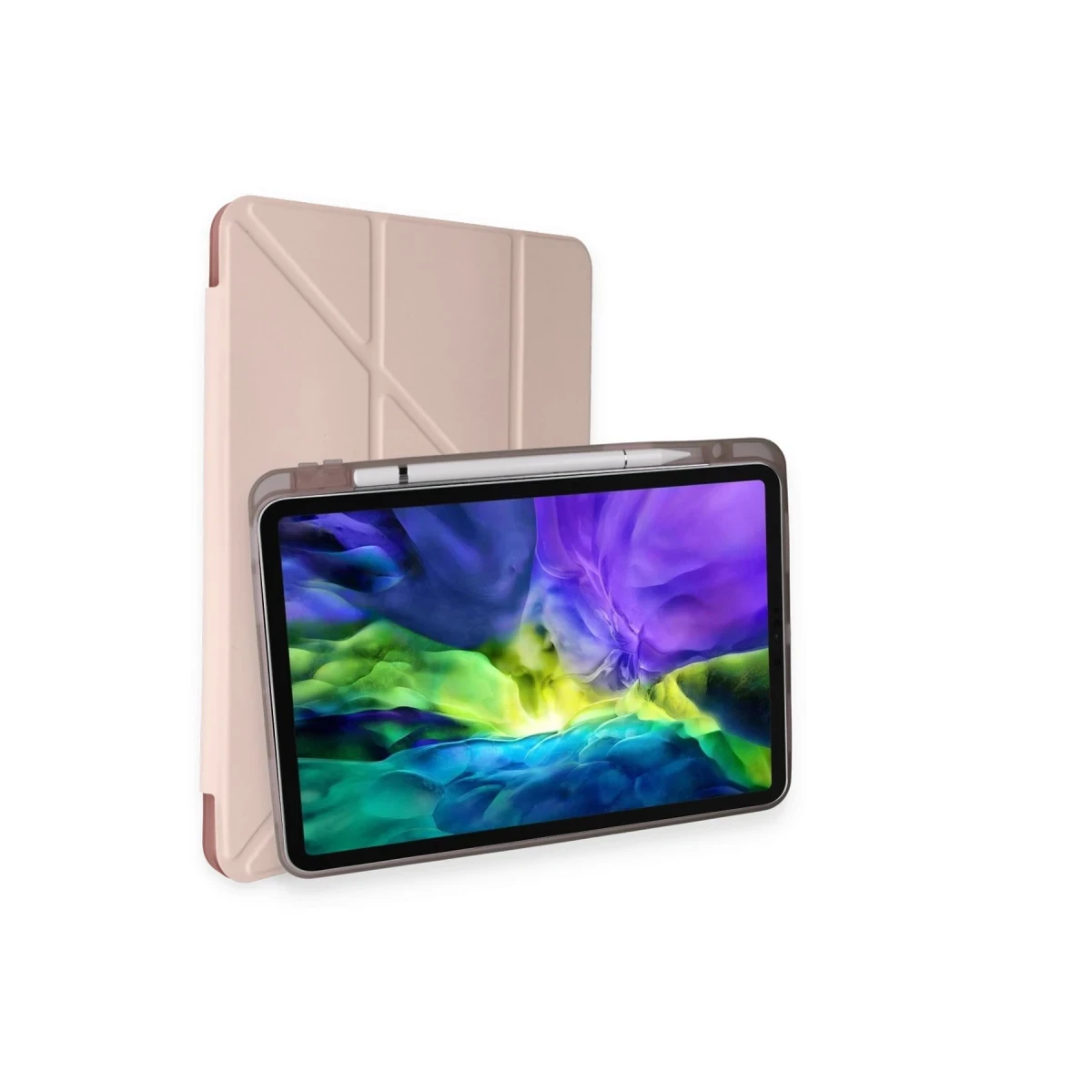 Newface Apple iPad Pro 11 (2018) Kılıf Kalemlikli Mars Tablet Kılıfı - Rose Gold
