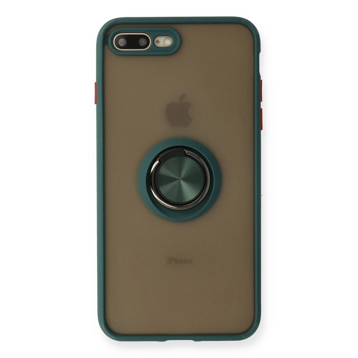 Newface Apple iPhone 7 Plus Kılıf Montreal Yüzüklü Silikon Kapak - Yeşil