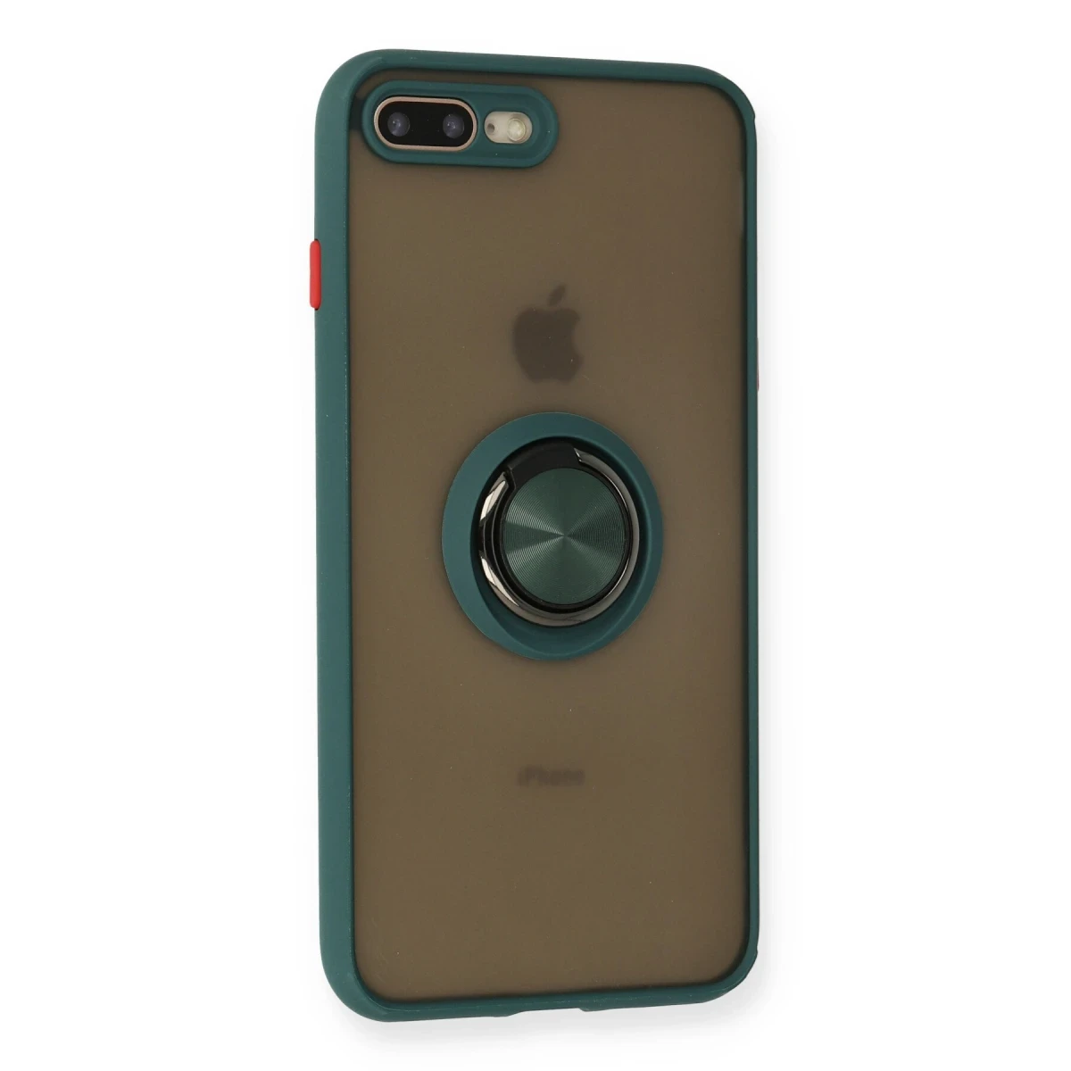 Newface Apple iPhone 7 Plus Kılıf Montreal Yüzüklü Silikon Kapak - Yeşil
