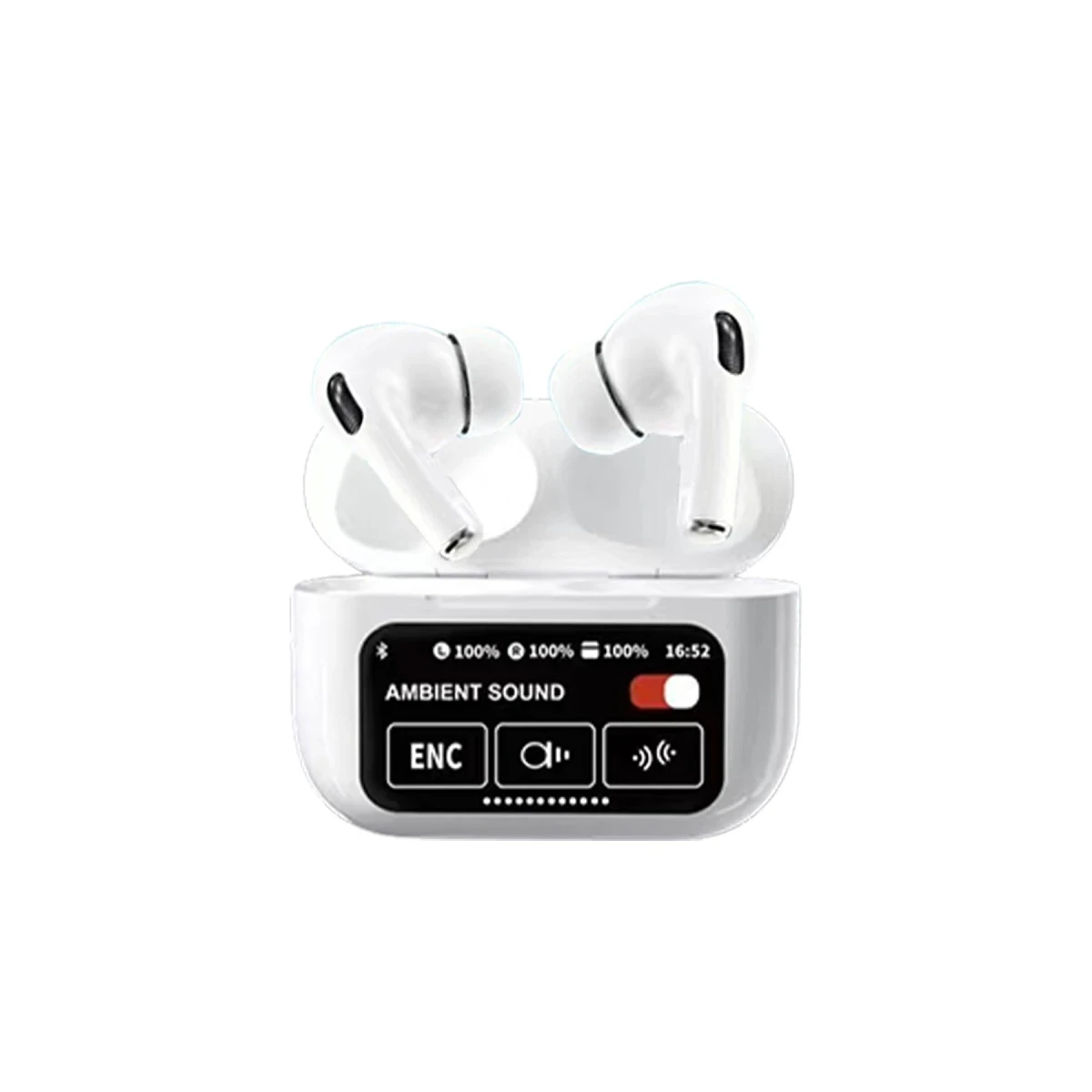 Karler Bass A9 Pro Aktif Gürültü Engelleyici Özellikli Dijital Ekranlı Airpods Bluetooth Kulaklık - Beyaz — görsel 3