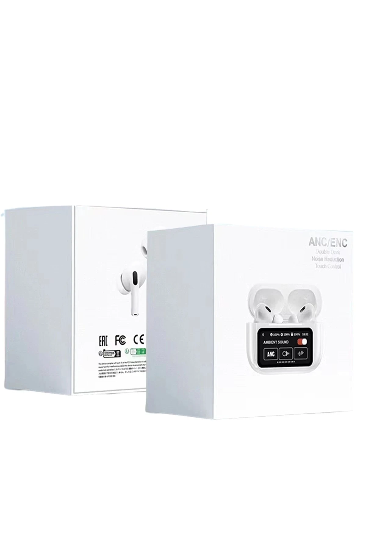 Karler Bass A9 Pro Aktif Gürültü Engelleyici Özellikli Dijital Ekranlı Airpods Bluetooth Kulaklık - Beyaz — görsel 2