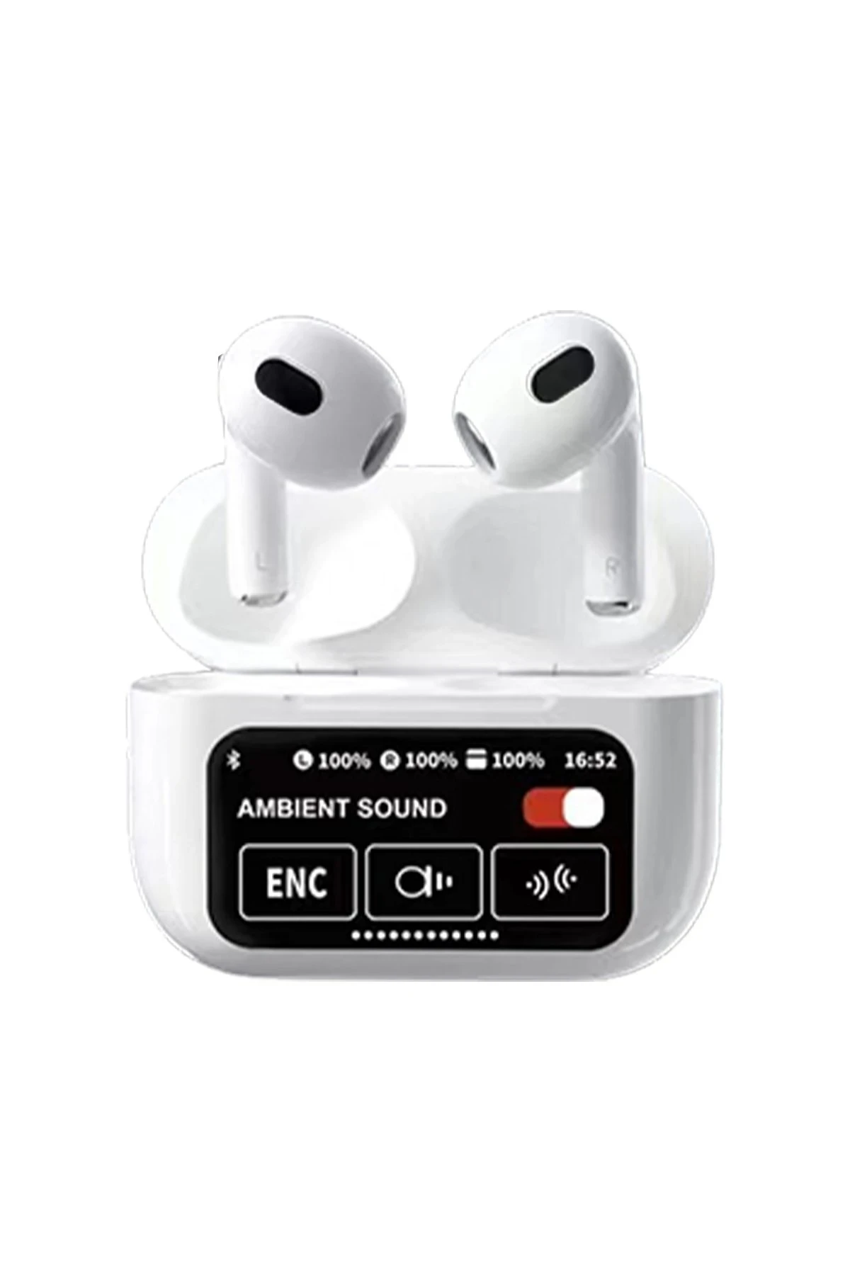 Karler Bass A10 Pro Aktif Gürültü Engelleyici Özellikli Dijital Ekranlı Airpods Bluetooth Kulaklık - Beyaz