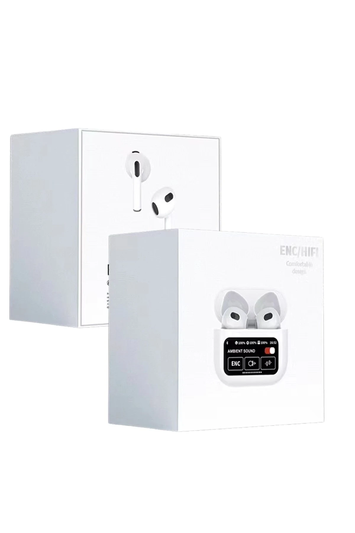 Karler Bass A10 Pro Aktif Gürültü Engelleyici Özellikli Dijital Ekranlı Airpods Bluetooth Kulaklık - Beyaz — görsel 2