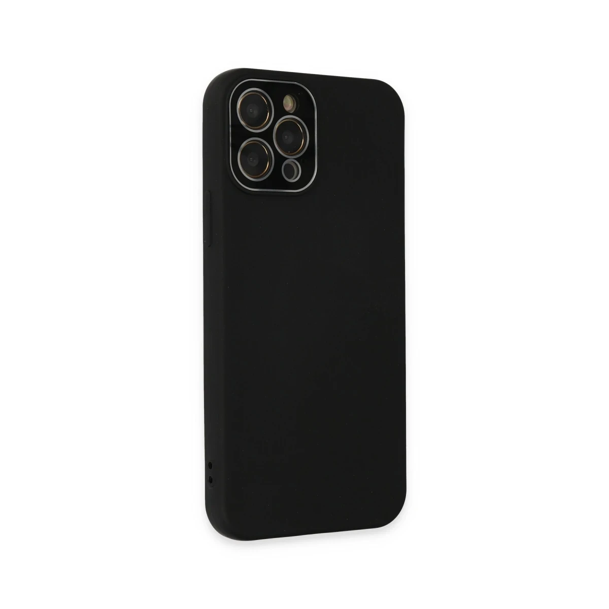 Newface Apple iPhone 12 Pro Max Kılıf Lansman Glass Kapak - Siyah