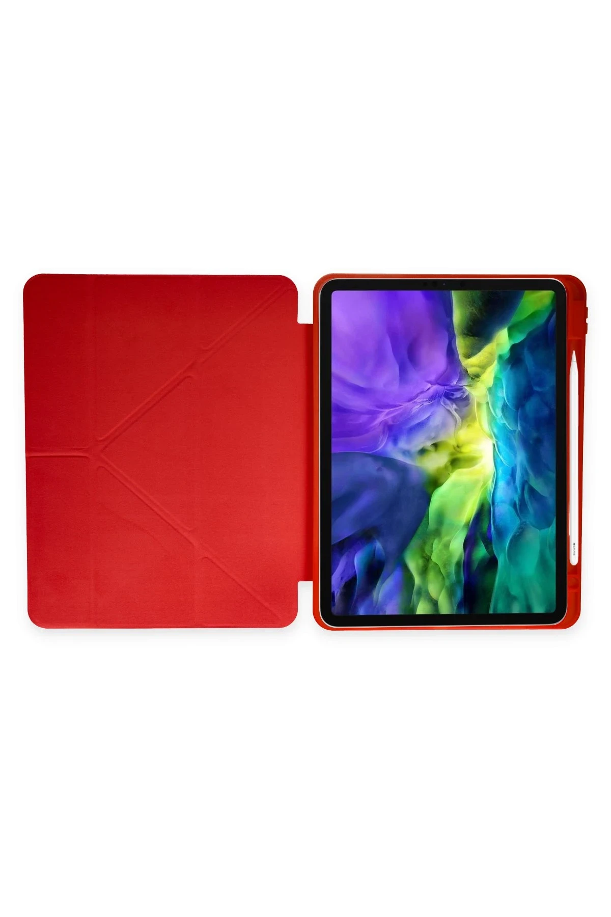 Newface iPad Pro 11 (2018) Kılıf Kalemlikli Mars Tablet Kılıfı - Kırmızı