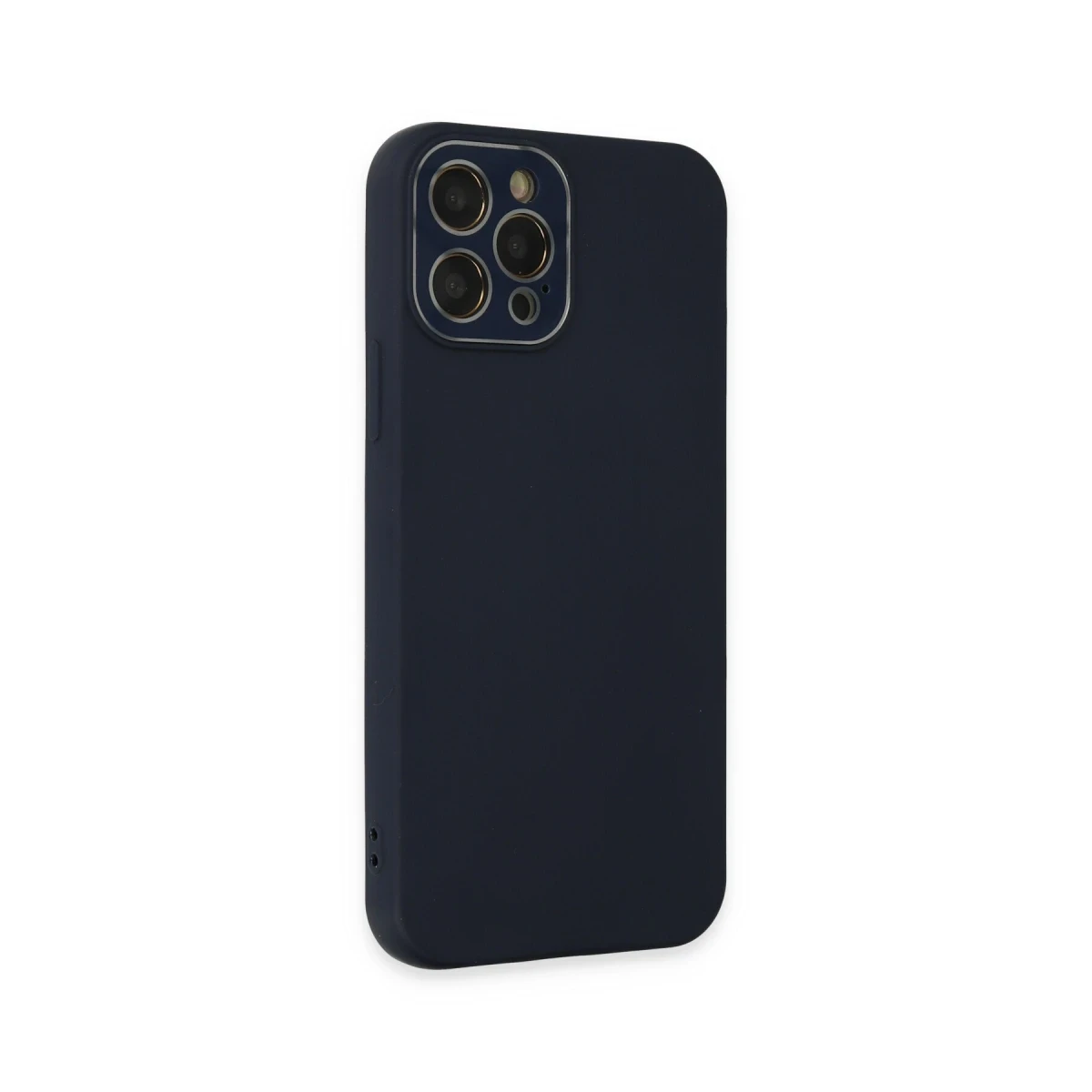 Newface Apple iPhone 12 Pro Max Kılıf Lansman Glass Kapak - Lacivert
