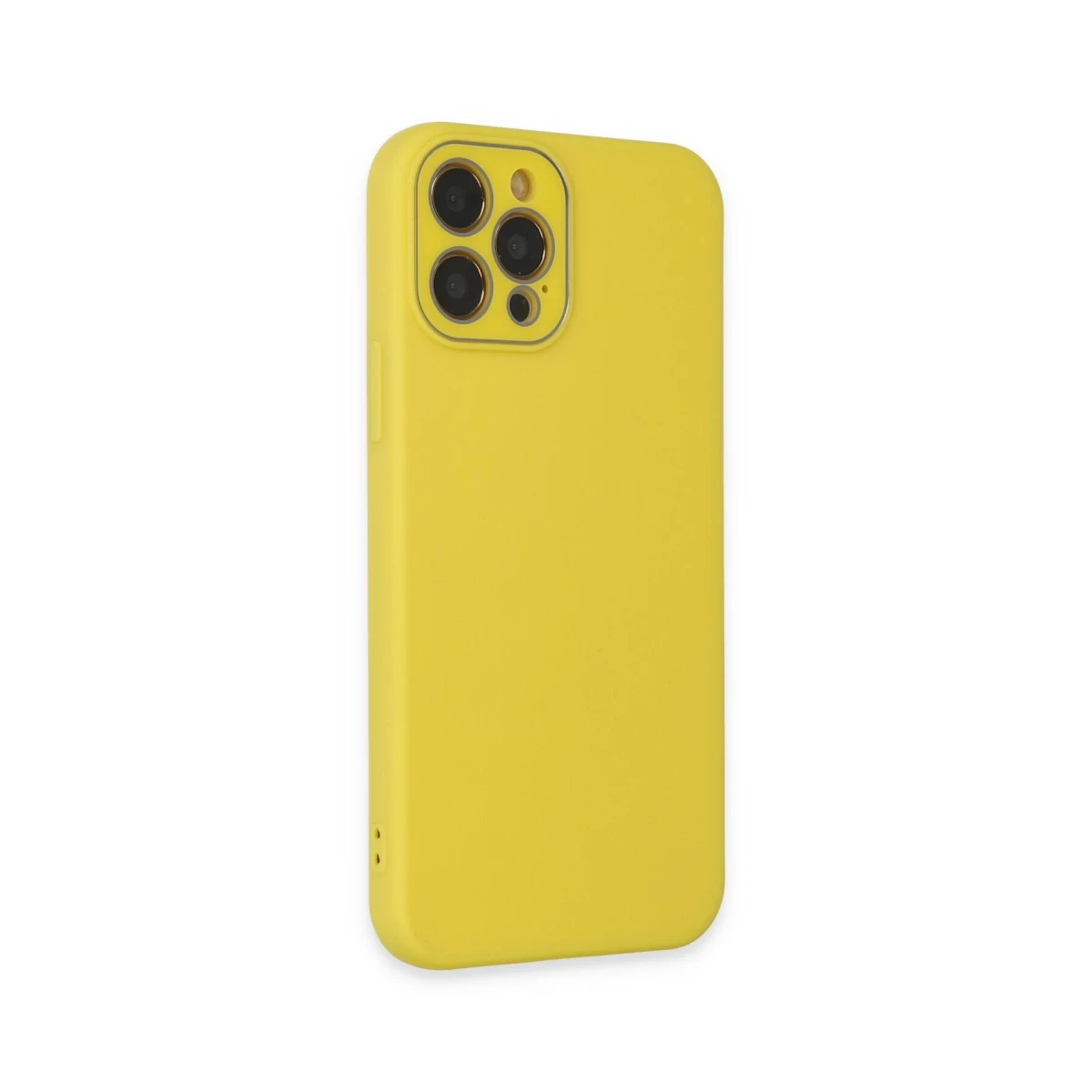 Newface Apple iPhone 12 Pro Max Kılıf Lansman Glass Kapak - Sarı