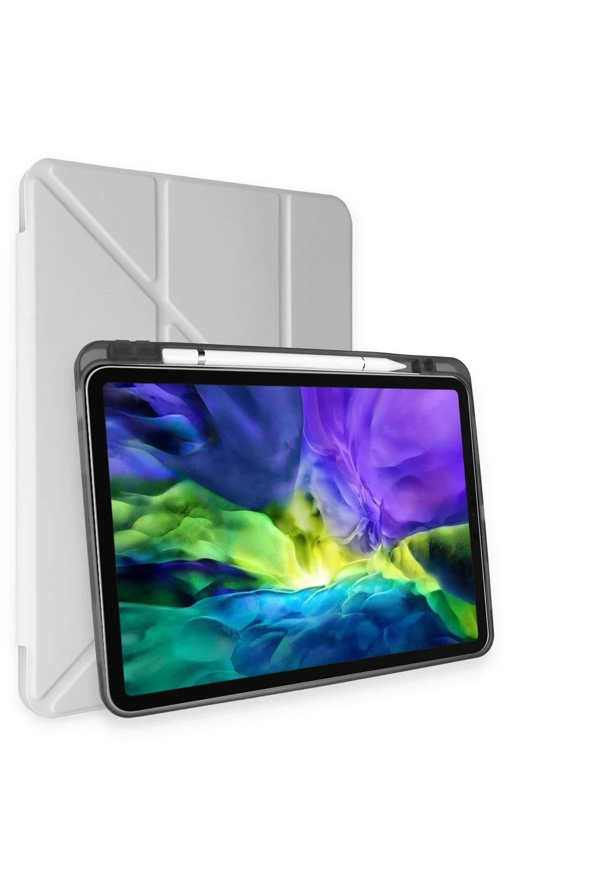 Newface iPad Pro 11 (2018) Kılıf Kalemlikli Mars Tablet Kılıfı - Gri
