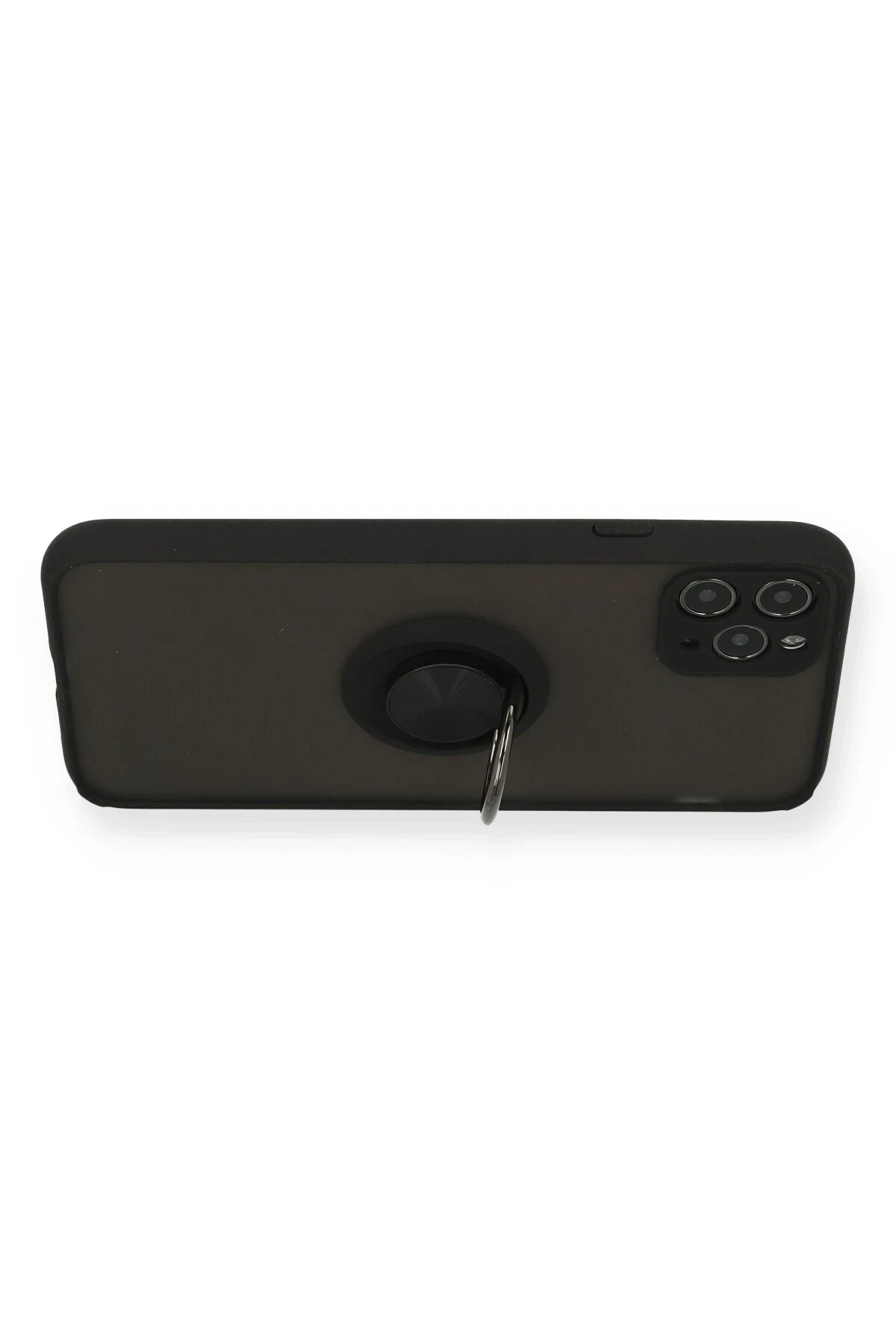 Newface iPhone 11 Pro Kılıf Montreal Yüzüklü Silikon Kapak - Siyah