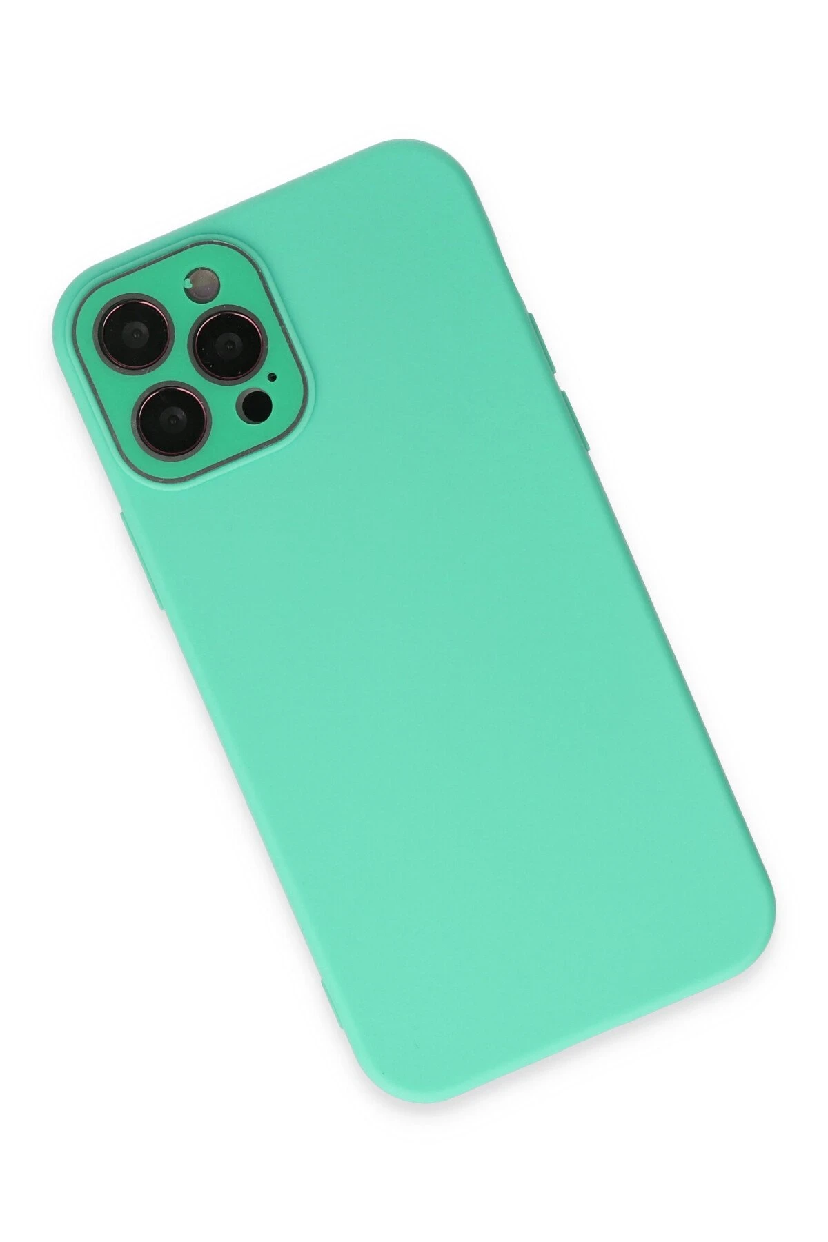 Newface iPhone 12 Pro Max Kılıf Lansman Glass Kapak - Turkuaz