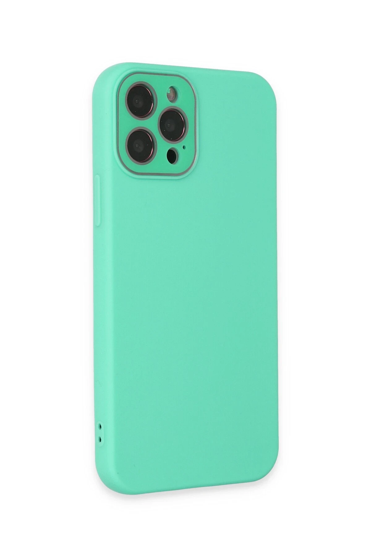 Newface iPhone 12 Pro Max Kılıf Lansman Glass Kapak - Turkuaz