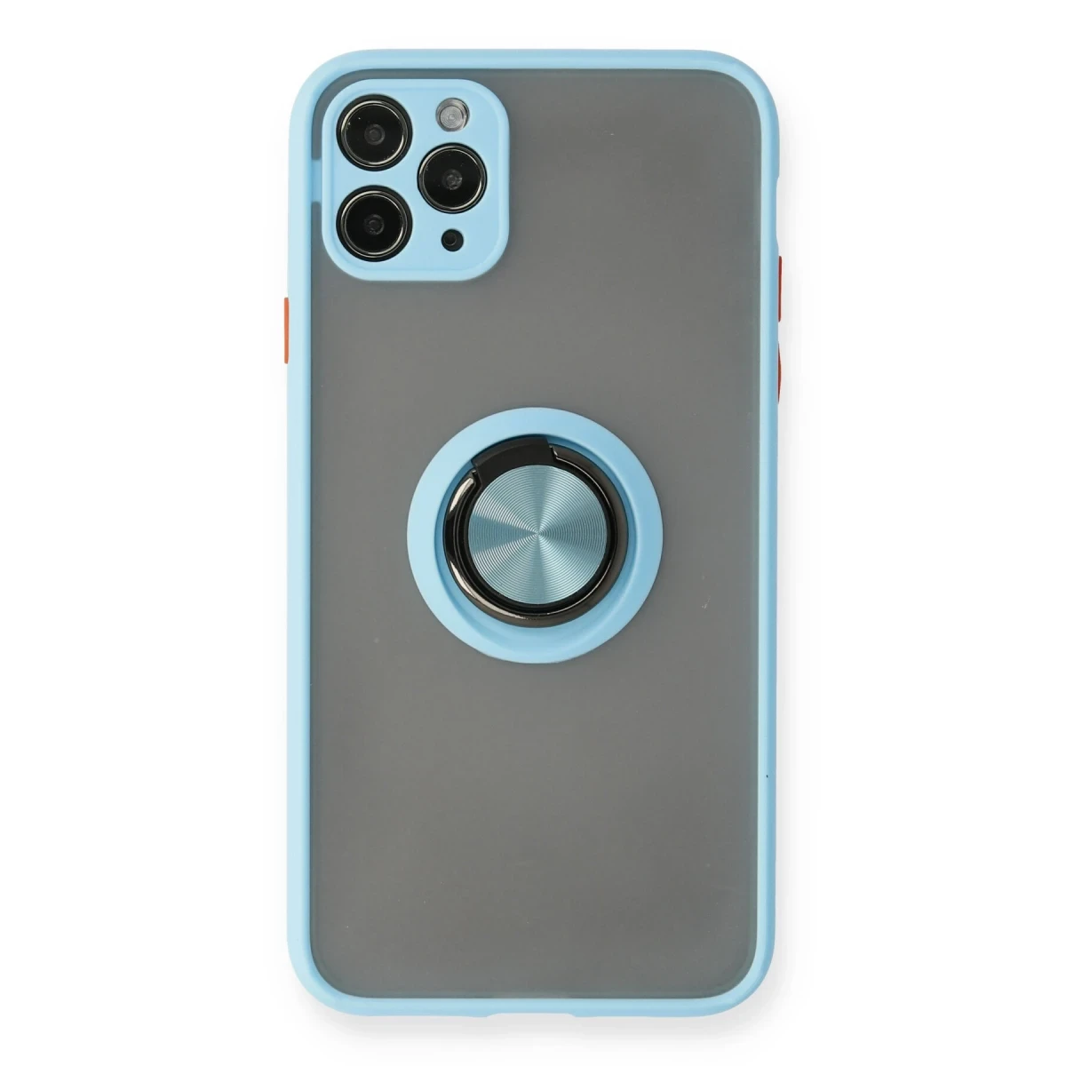 Newface Apple iPhone 11 Pro Kılıf Montreal Yüzüklü Silikon Kapak - Buz Mavi