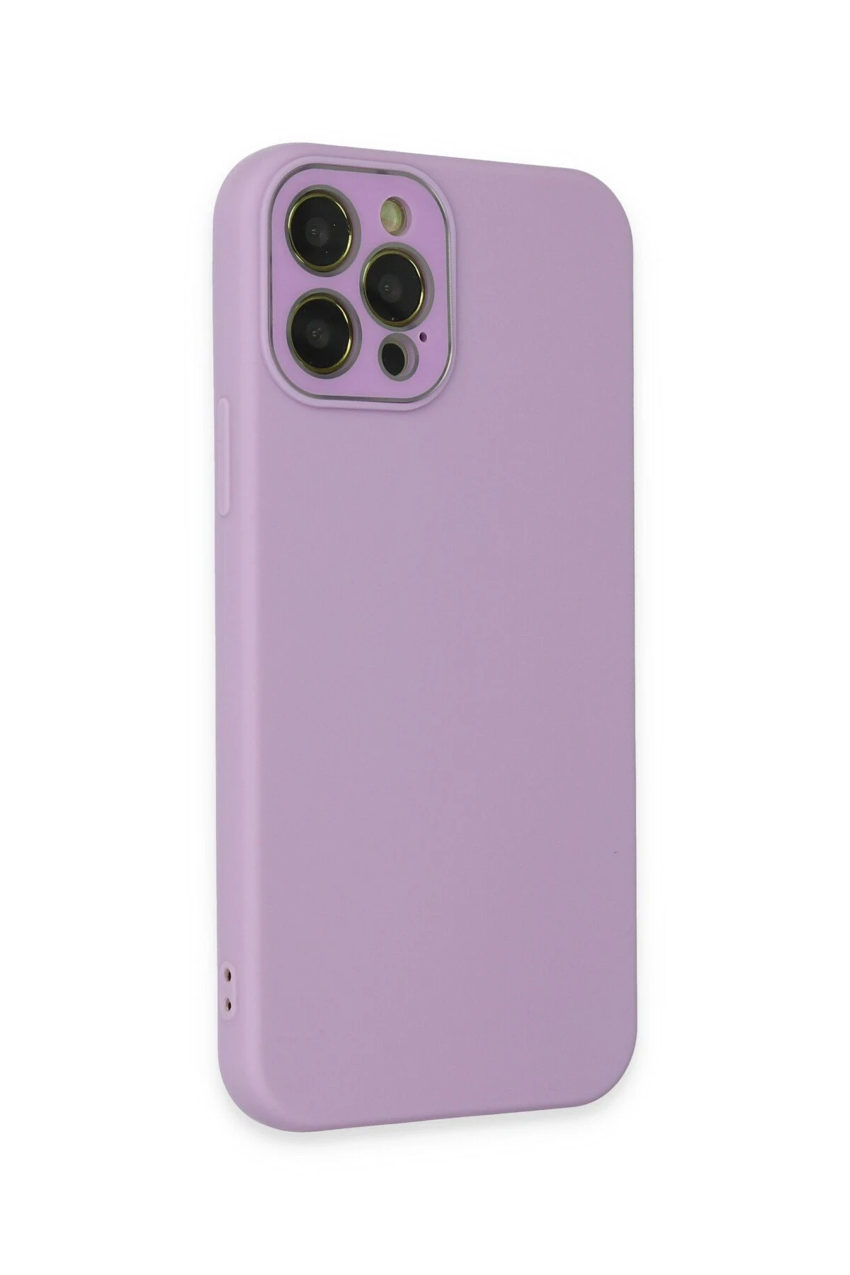 Newface iPhone 12 Pro Max Kılıf Lansman Glass Kapak - Lila