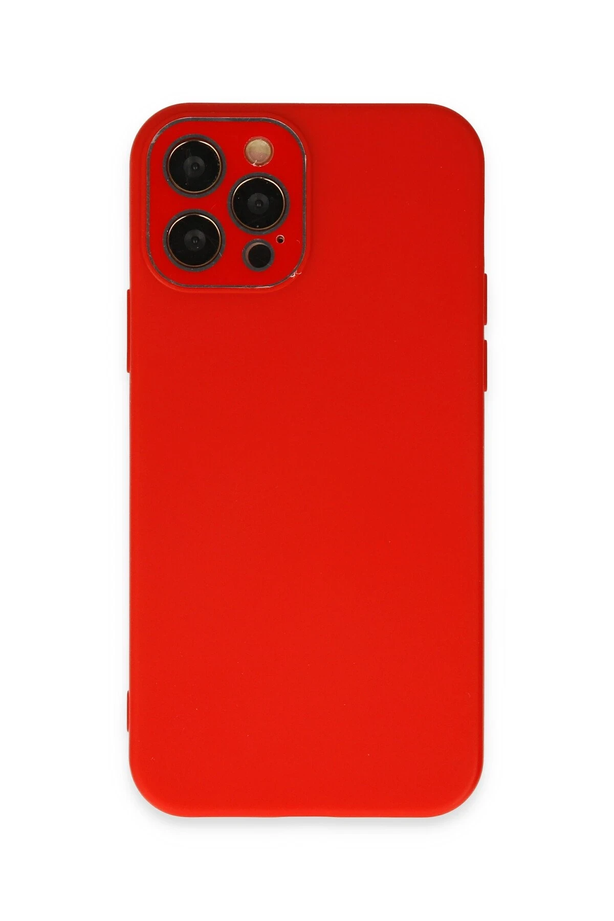 Newface iPhone 12 Pro Max Kılıf Lansman Glass Kapak - Kırmızı