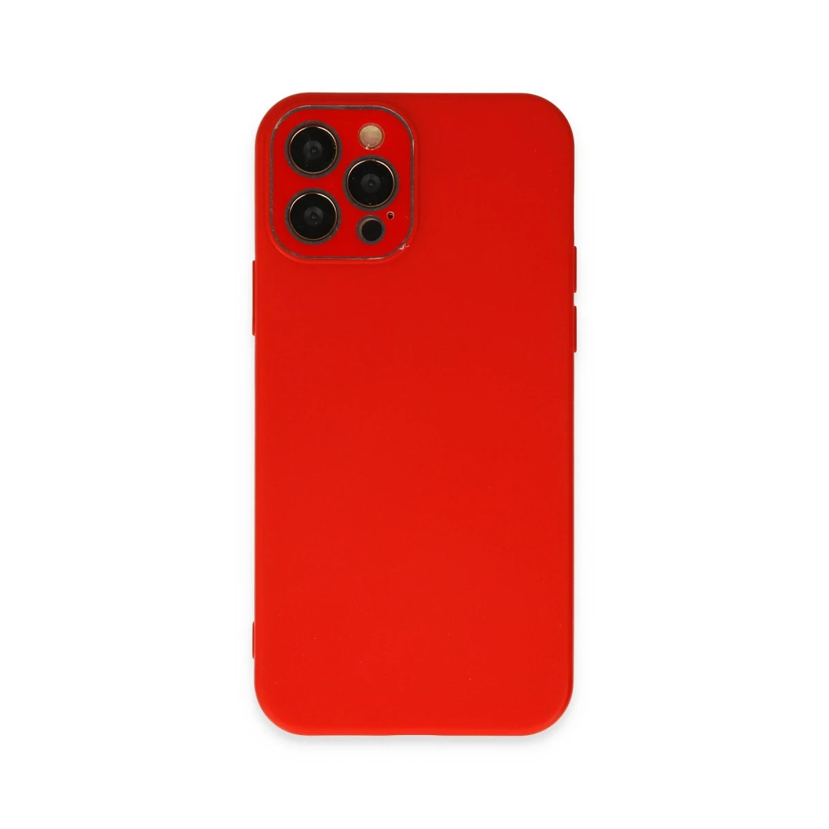 Newface Apple iPhone 12 Pro Max Kılıf Lansman Glass Kapak - Kırmızı