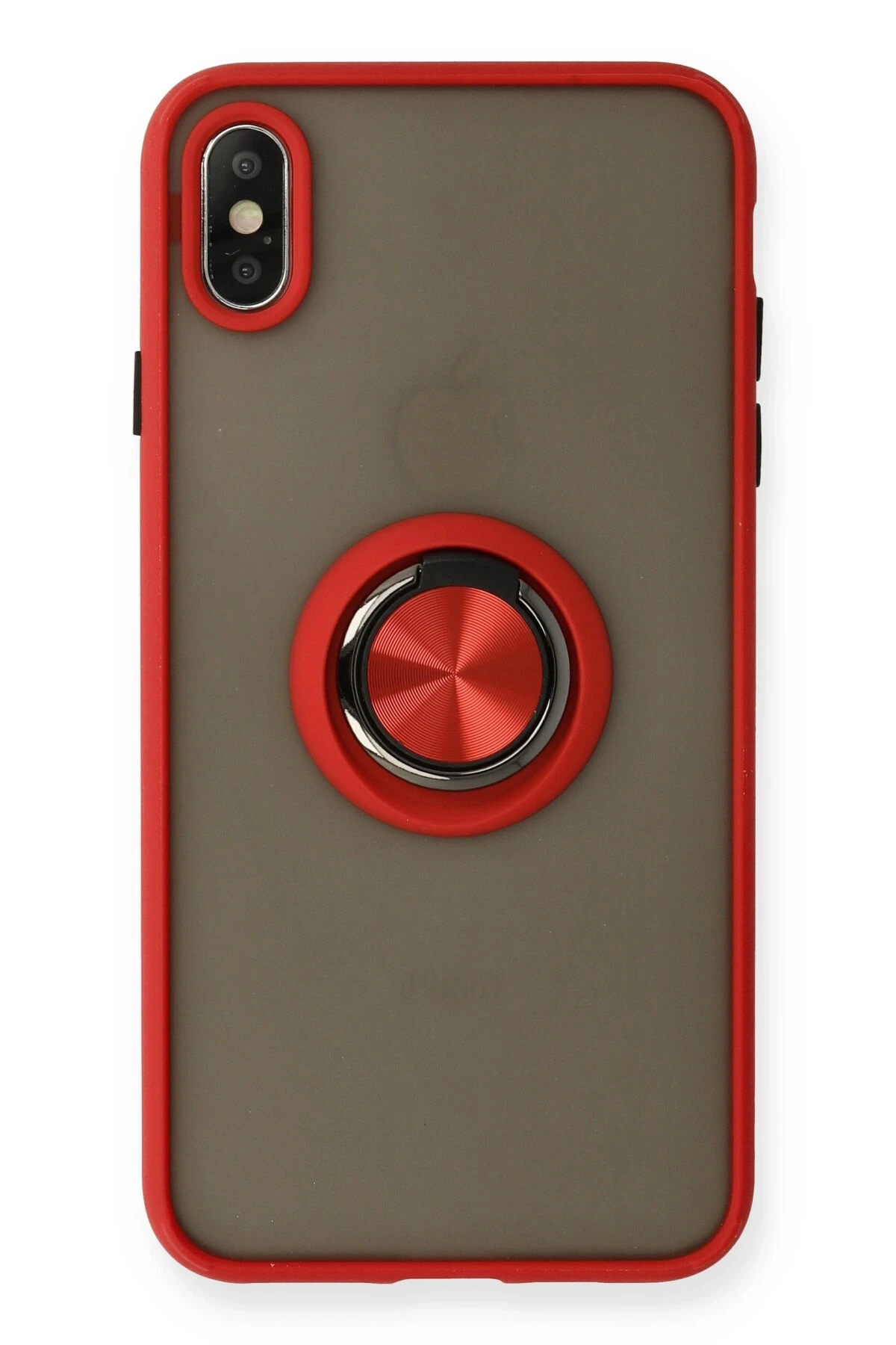 Newface iPhone X Kılıf Montreal Yüzüklü Silikon Kapak - Kırmızı