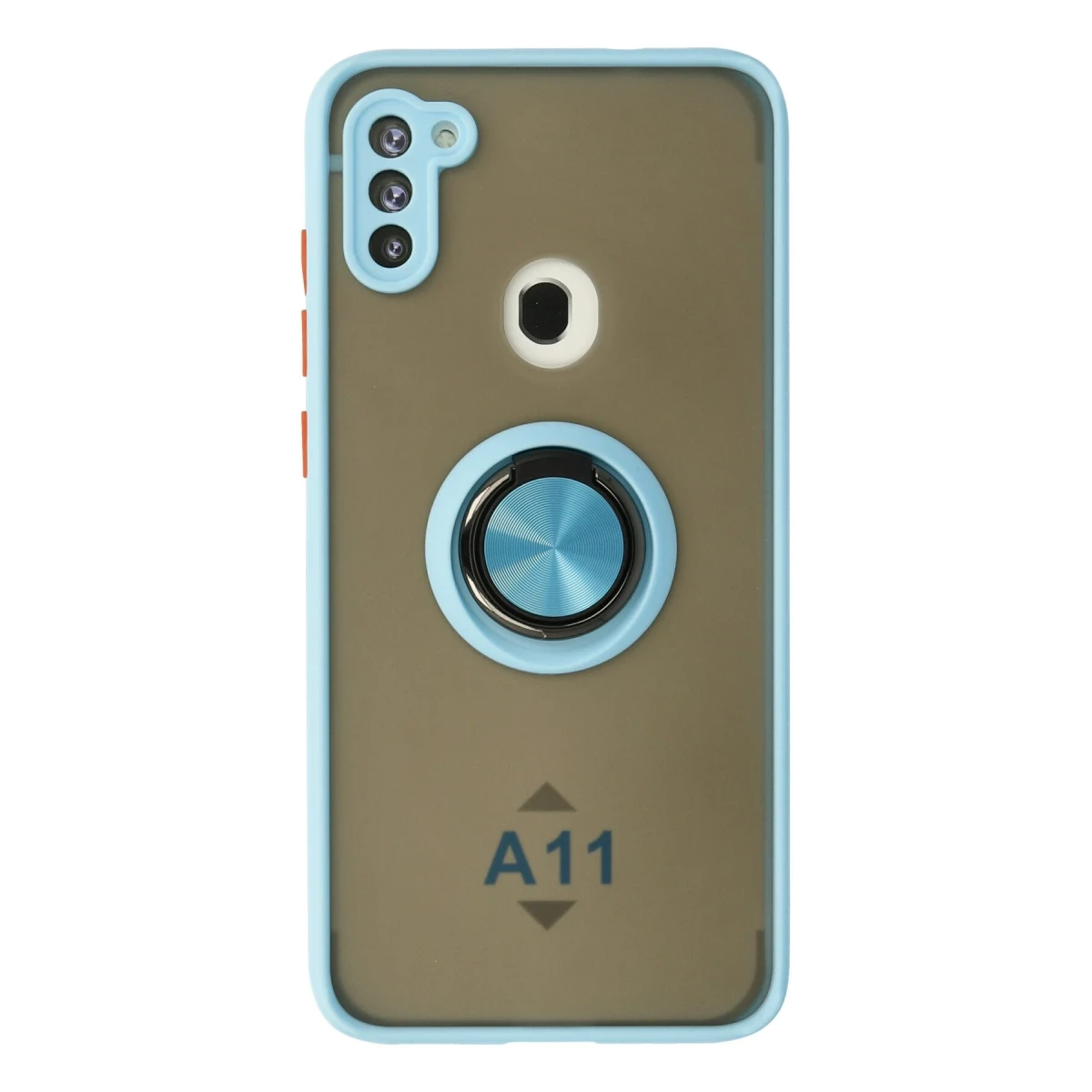Newface Samsung Galaxy A11 Kılıf Montreal Yüzüklü Silikon Kapak - Buz Mavi