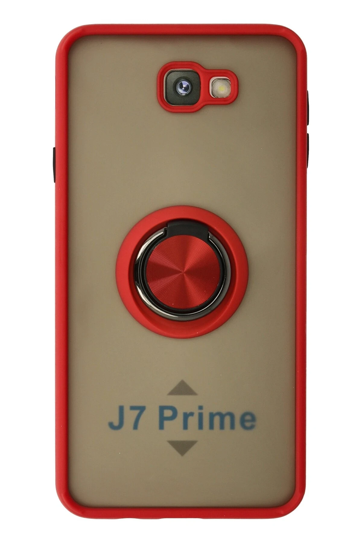 Newface Samsung Galaxy J7 Prime Kılıf Montreal Yüzüklü Silikon Kapak - Kırmızı