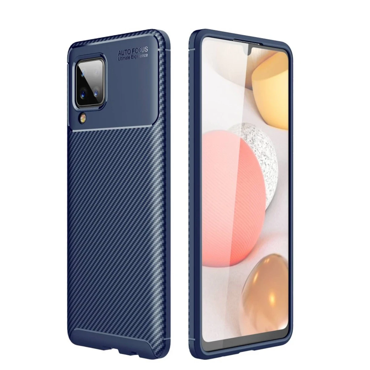 Newface Samsung Galaxy A22 Kılıf Auto Focus Karbon Kapak - Lacivert