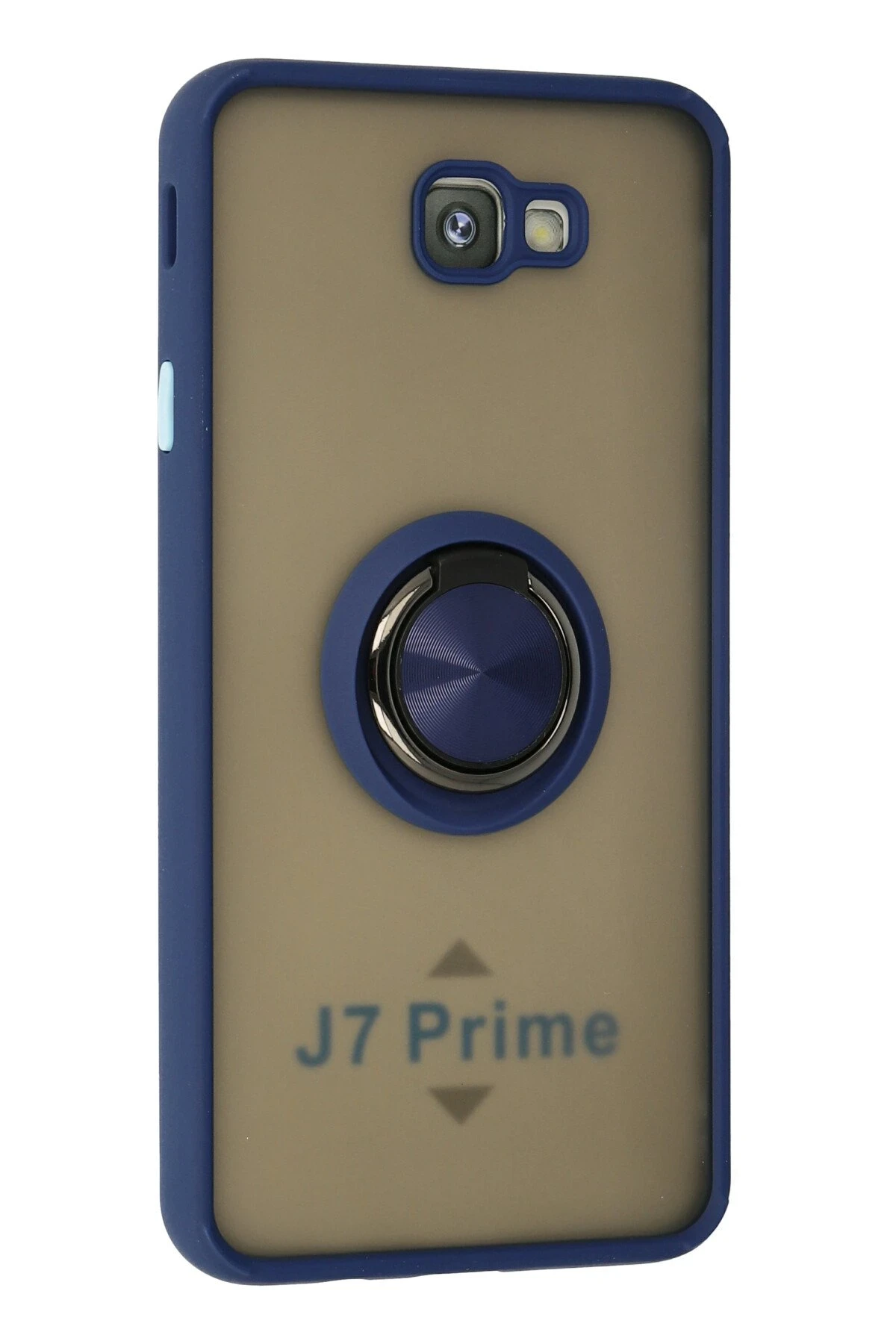 Newface Samsung Galaxy J7 Prime Kılıf Montreal Yüzüklü Silikon Kapak - Lacivert
