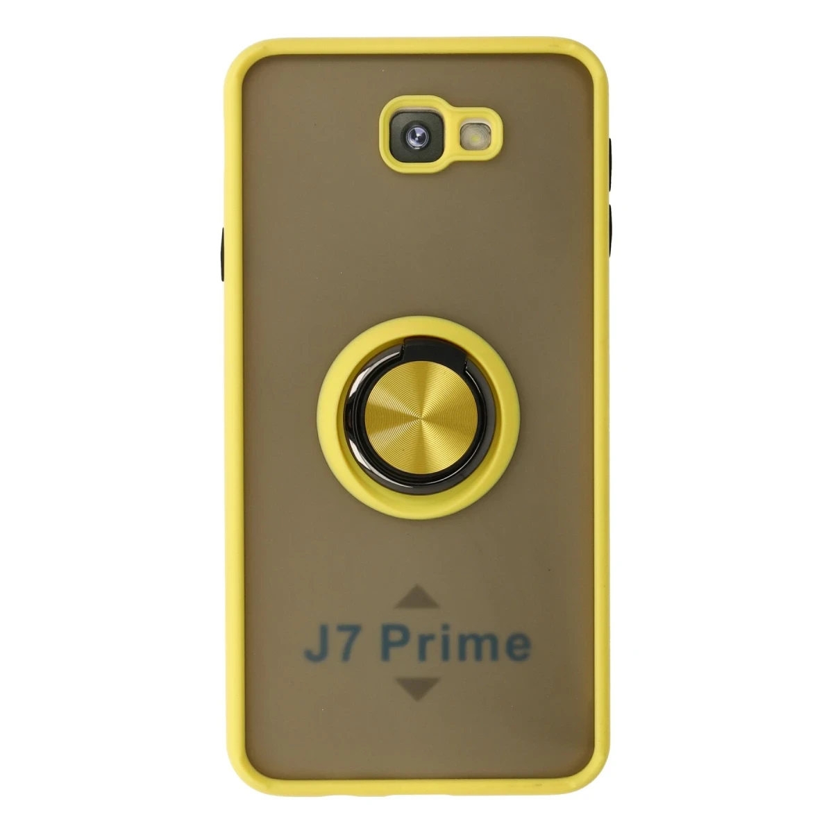 Newface Samsung Galaxy J7 Prime Kılıf Montreal Yüzüklü Silikon Kapak - Sarı