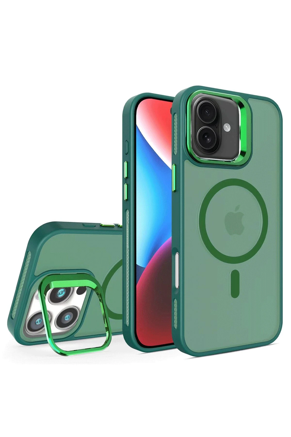 Joko iPhone 16 Plus Flet Lens Magsafe Kapak - Koyu Yeşil