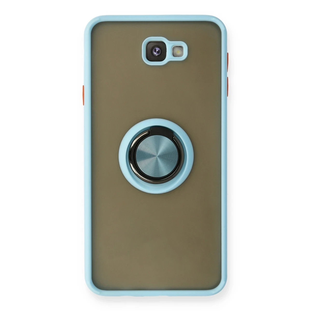 Newface Samsung Galaxy J7 Prime Kılıf Montreal Yüzüklü Silikon Kapak - Buz Mavi