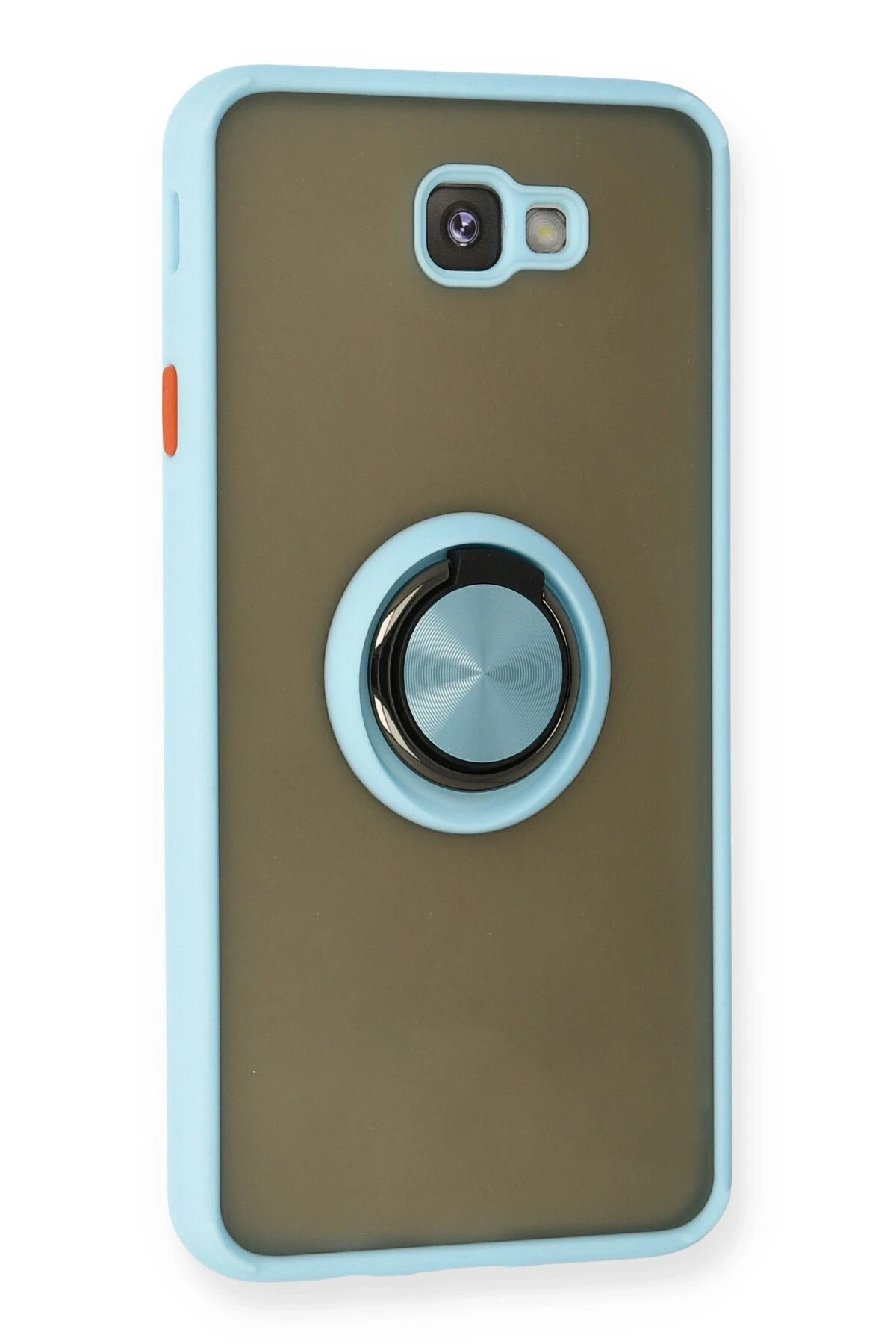Newface Samsung Galaxy J7 Prime Kılıf Montreal Yüzüklü Silikon Kapak - Buz Mavi