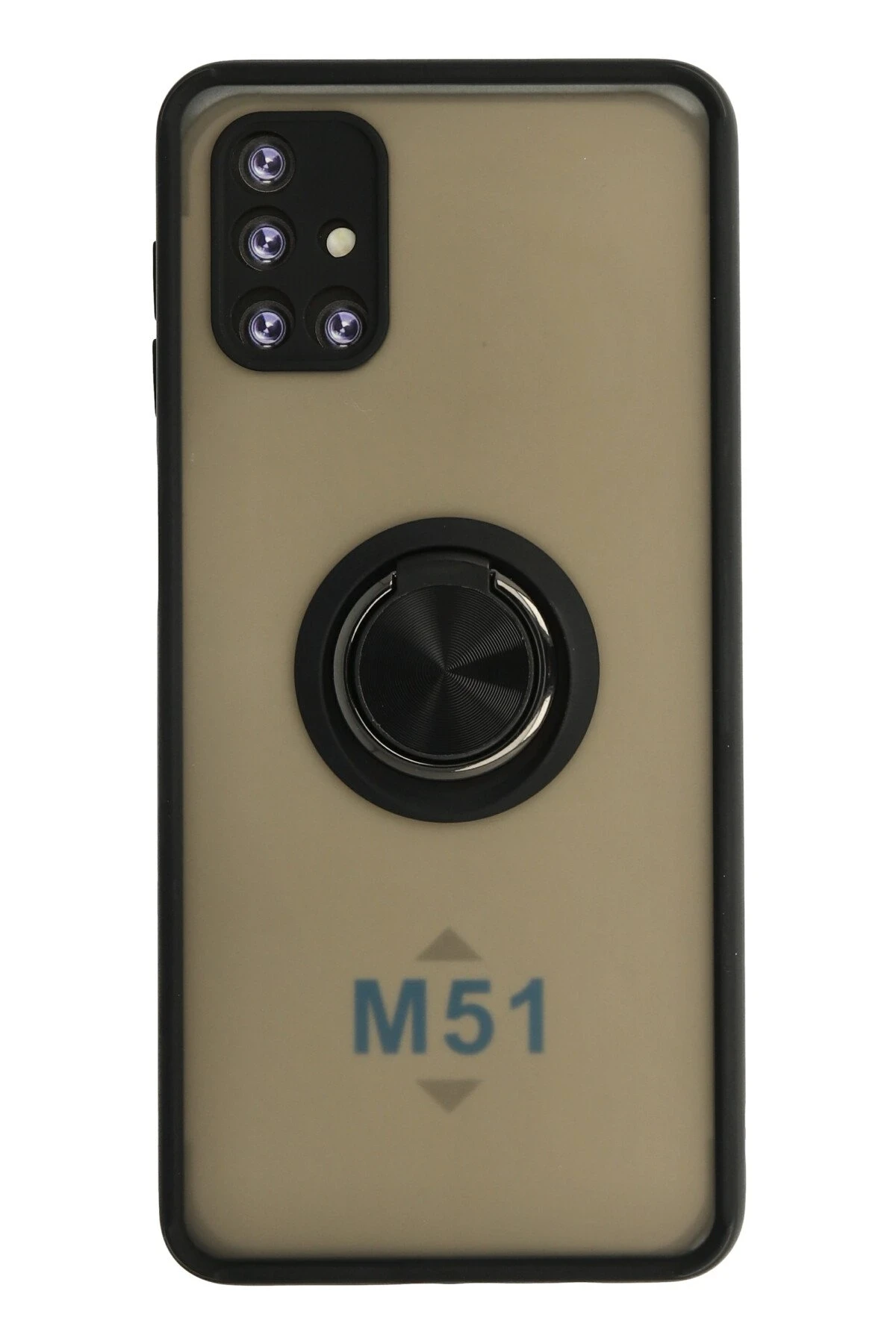 Newface Samsung Galaxy M51 Kılıf Montreal Yüzüklü Silikon Kapak - Siyah