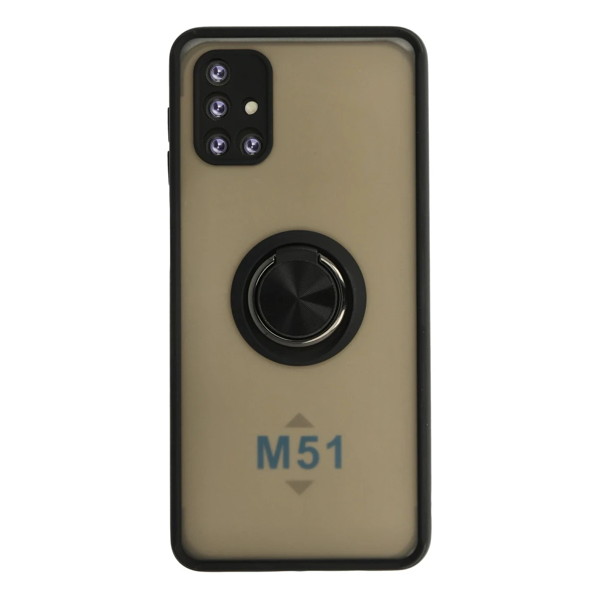 Newface Samsung Galaxy M51 Kılıf Montreal Yüzüklü Silikon Kapak - Siyah