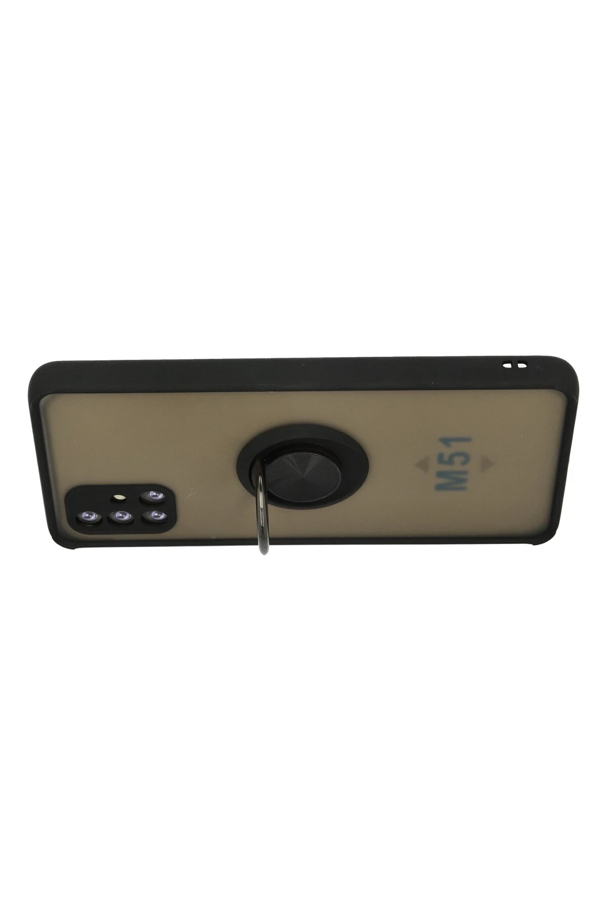 Newface Samsung Galaxy M51 Kılıf Montreal Yüzüklü Silikon Kapak - Siyah