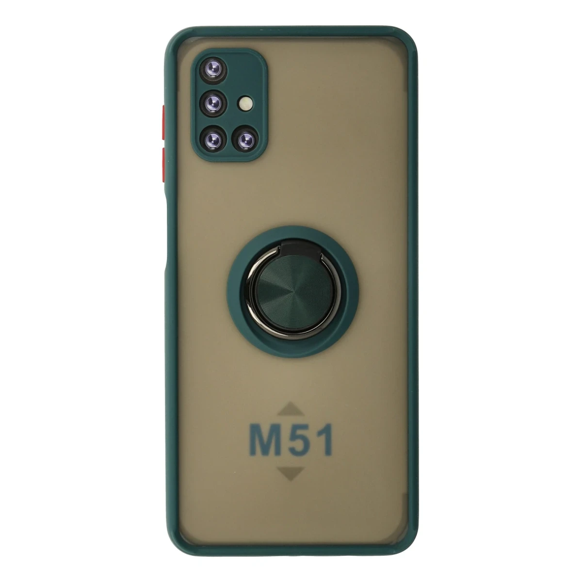 Newface Samsung Galaxy M51 Kılıf Montreal Yüzüklü Silikon Kapak - Yeşil