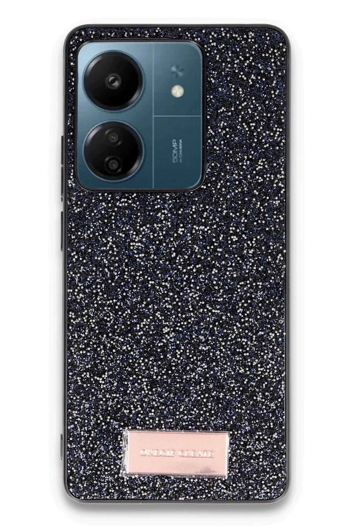Onegif Xiaomi Redmi 13C Bright Simli Kapak - Siyah