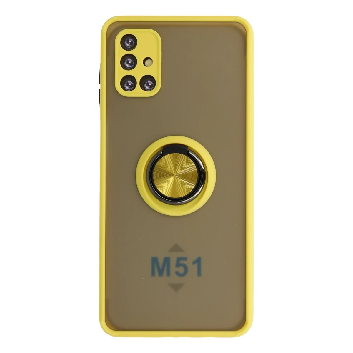 Newface Samsung Galaxy M51 Kılıf Montreal Yüzüklü Silikon Kapak - Sarı