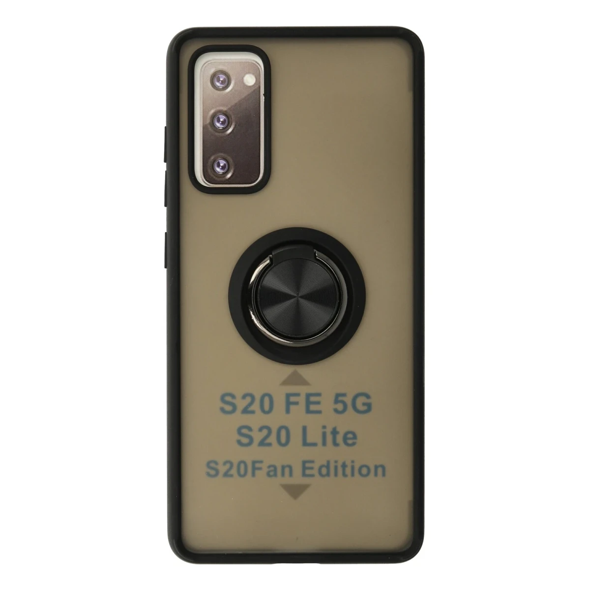Newface Samsung Galaxy S20 FE Kılıf Montreal Yüzüklü Silikon Kapak - Siyah