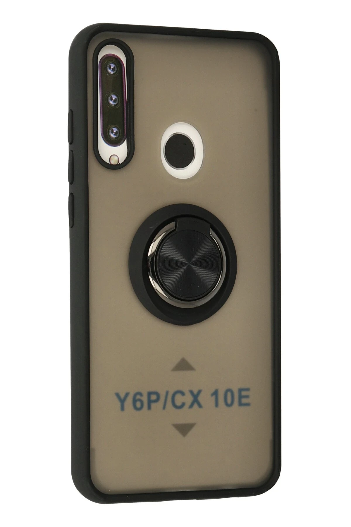 Newface Huawei Y6P Kılıf Montreal Yüzüklü Silikon Kapak - Siyah