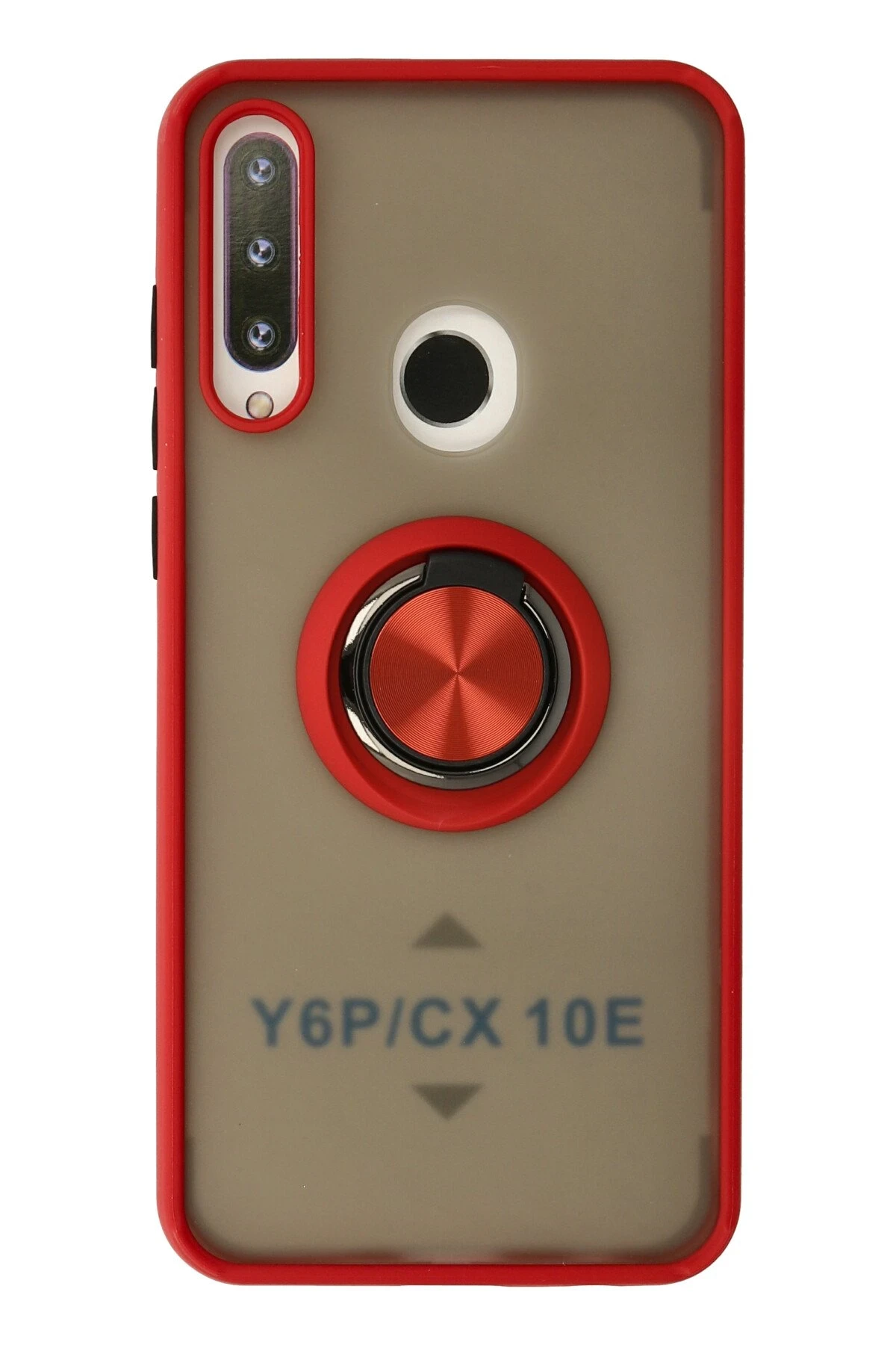 Newface Huawei Y6P Kılıf Montreal Yüzüklü Silikon Kapak - Kırmızı