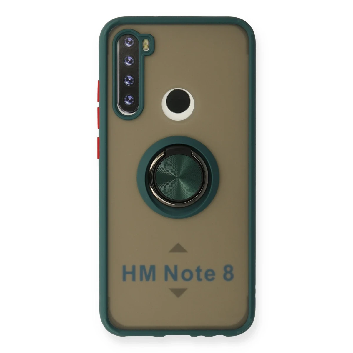 Newface Xiaomi Redmi Note 8 Kılıf Montreal Yüzüklü Silikon Kapak - Yeşil