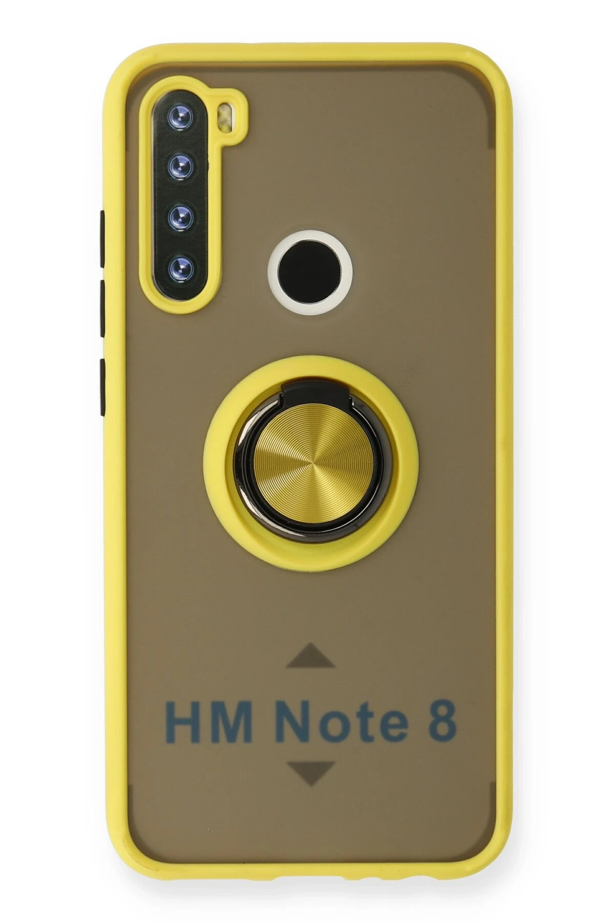 Newface Xiaomi Redmi Note 8 Kılıf Montreal Yüzüklü Silikon Kapak - Sarı