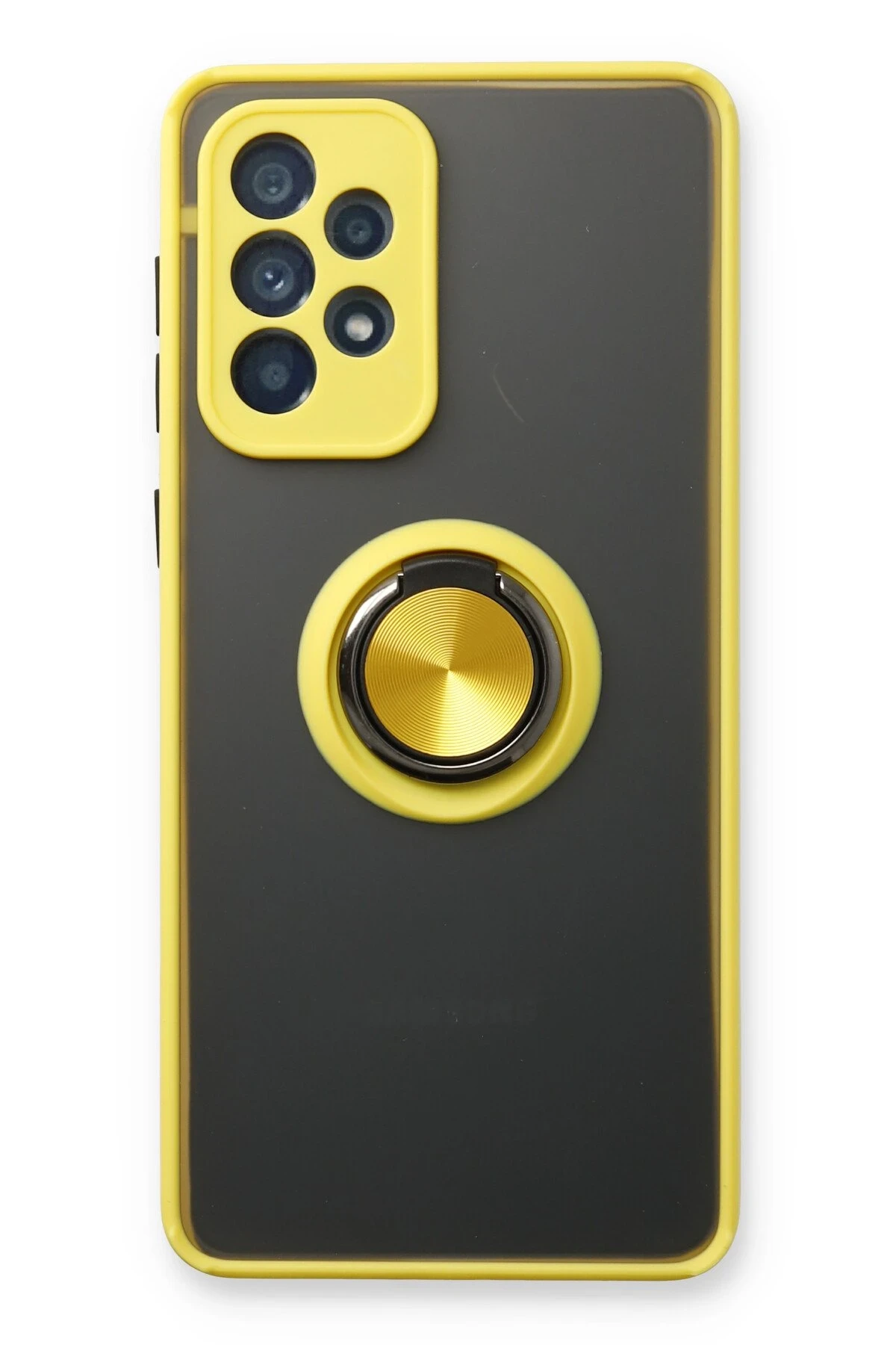 Newface Samsung Galaxy A13 4G Kılıf Montreal Yüzüklü Silikon Kapak - Sarı
