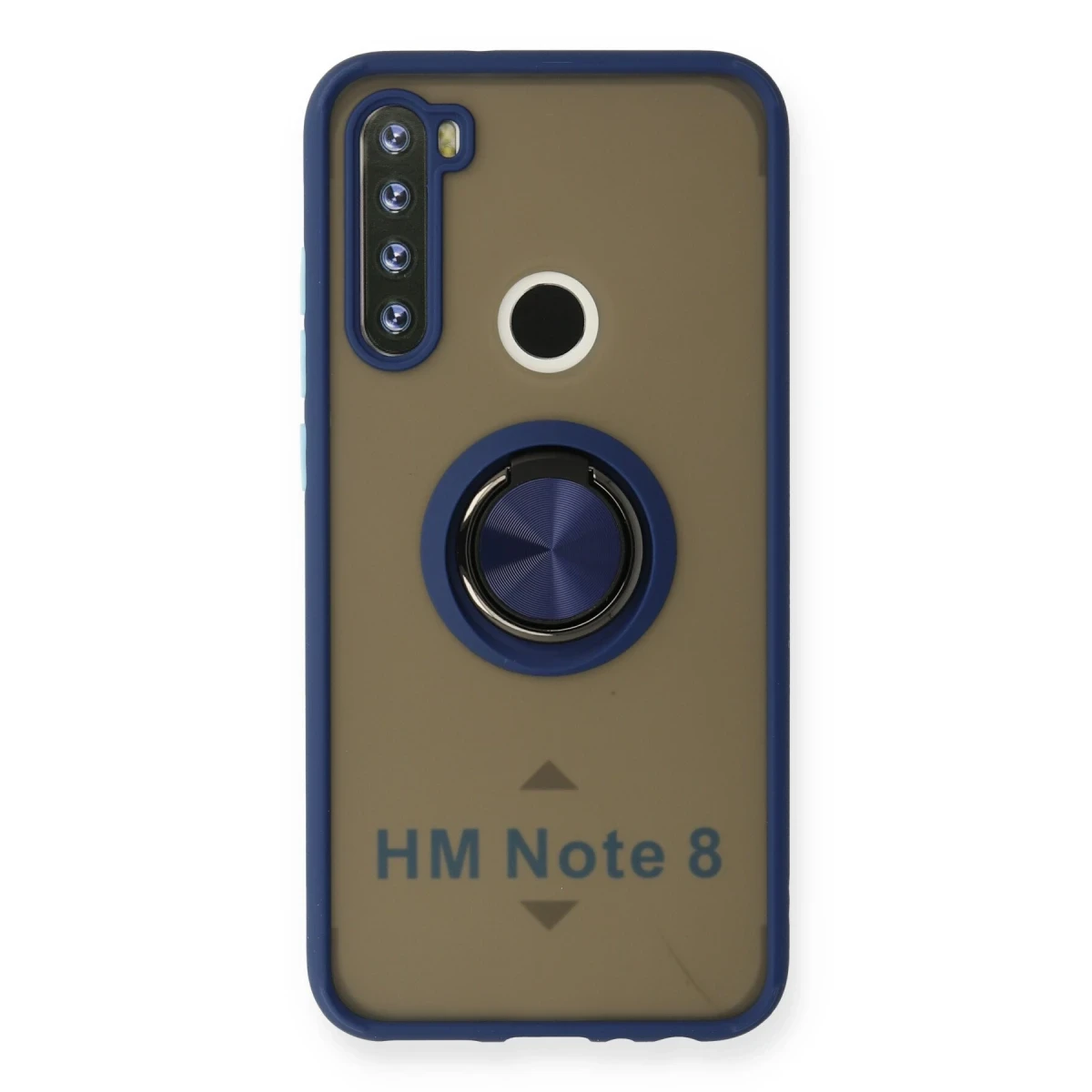 Newface Xiaomi Redmi Note 8 Kılıf Montreal Yüzüklü Silikon Kapak - Lacivert
