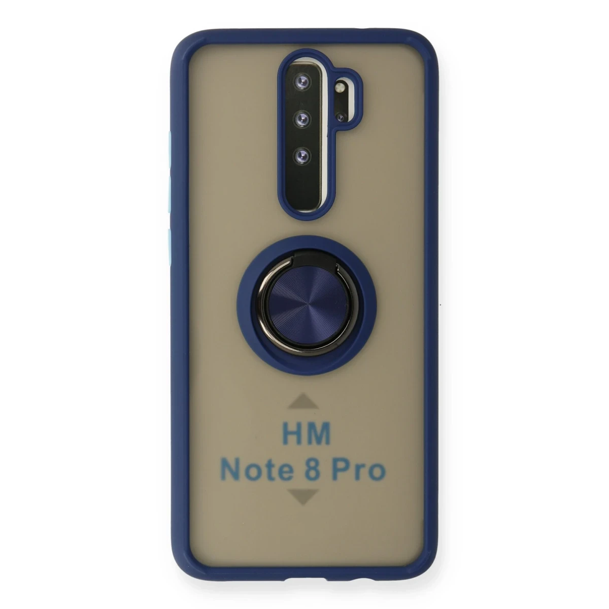 Newface Xiaomi Redmi Note 8 Pro Kılıf Montreal Yüzüklü Silikon Kapak - Lacivert