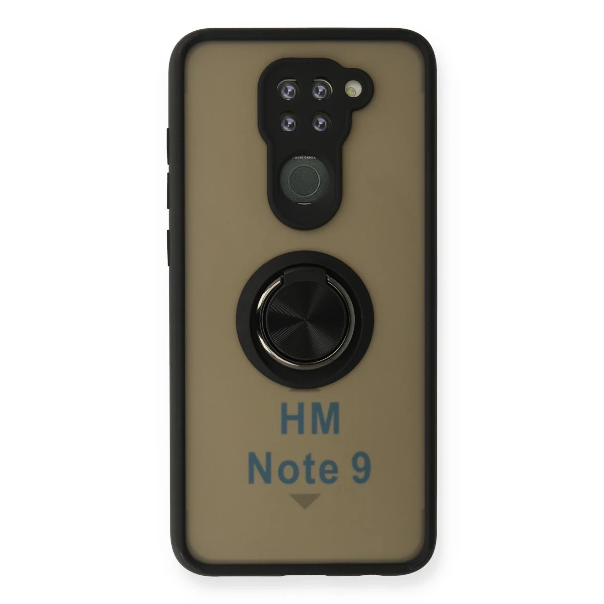 Newface Xiaomi Redmi Note 9 Kılıf Montreal Yüzüklü Silikon Kapak - Siyah