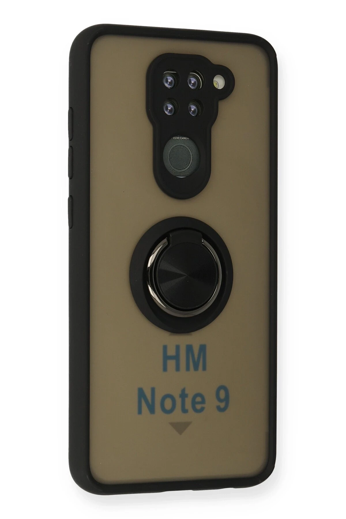 Newface Xiaomi Redmi Note 9 Kılıf Montreal Yüzüklü Silikon Kapak - Siyah