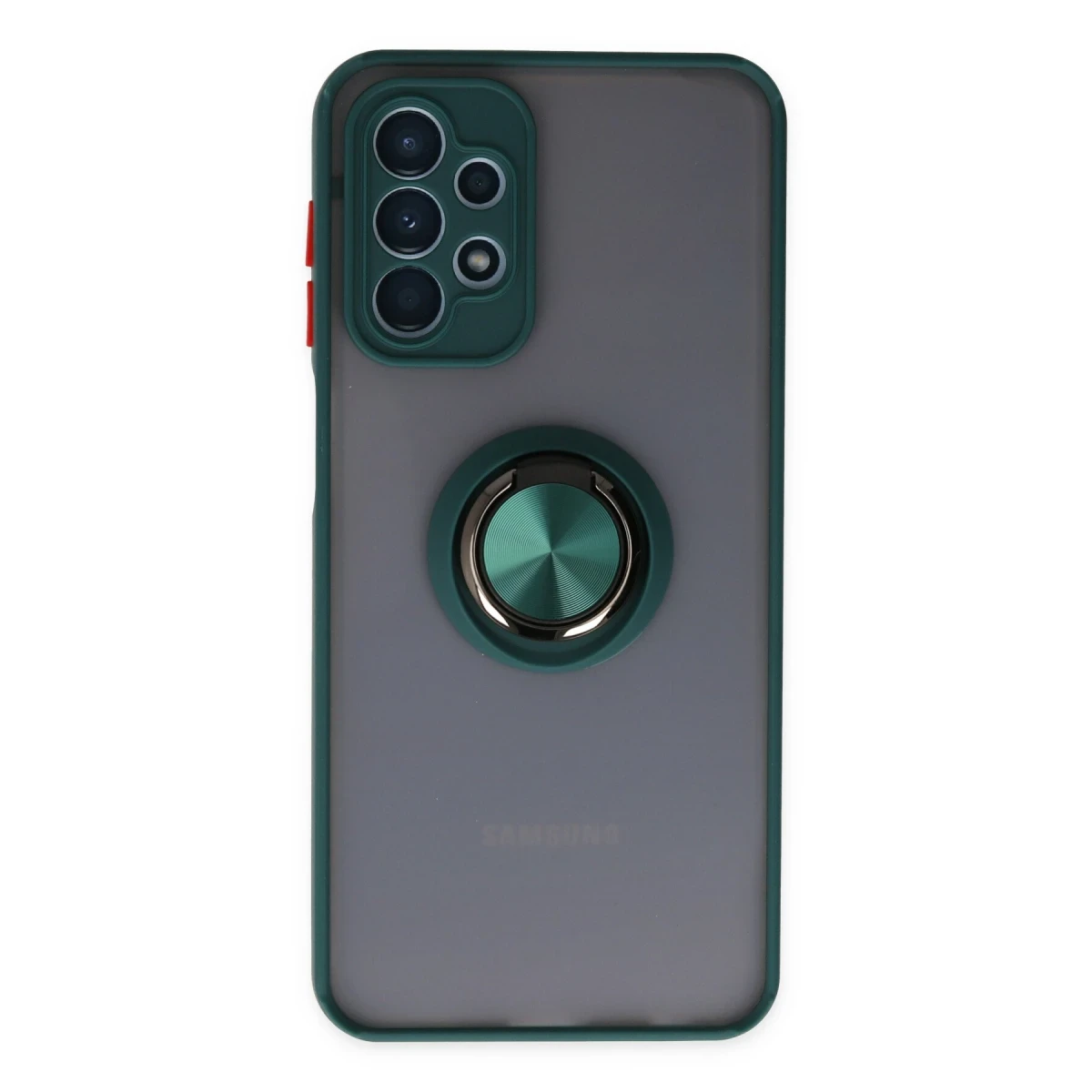Newface Samsung Galaxy A23 4G Kılıf Montreal Yüzüklü Silikon Kapak - Yeşil
