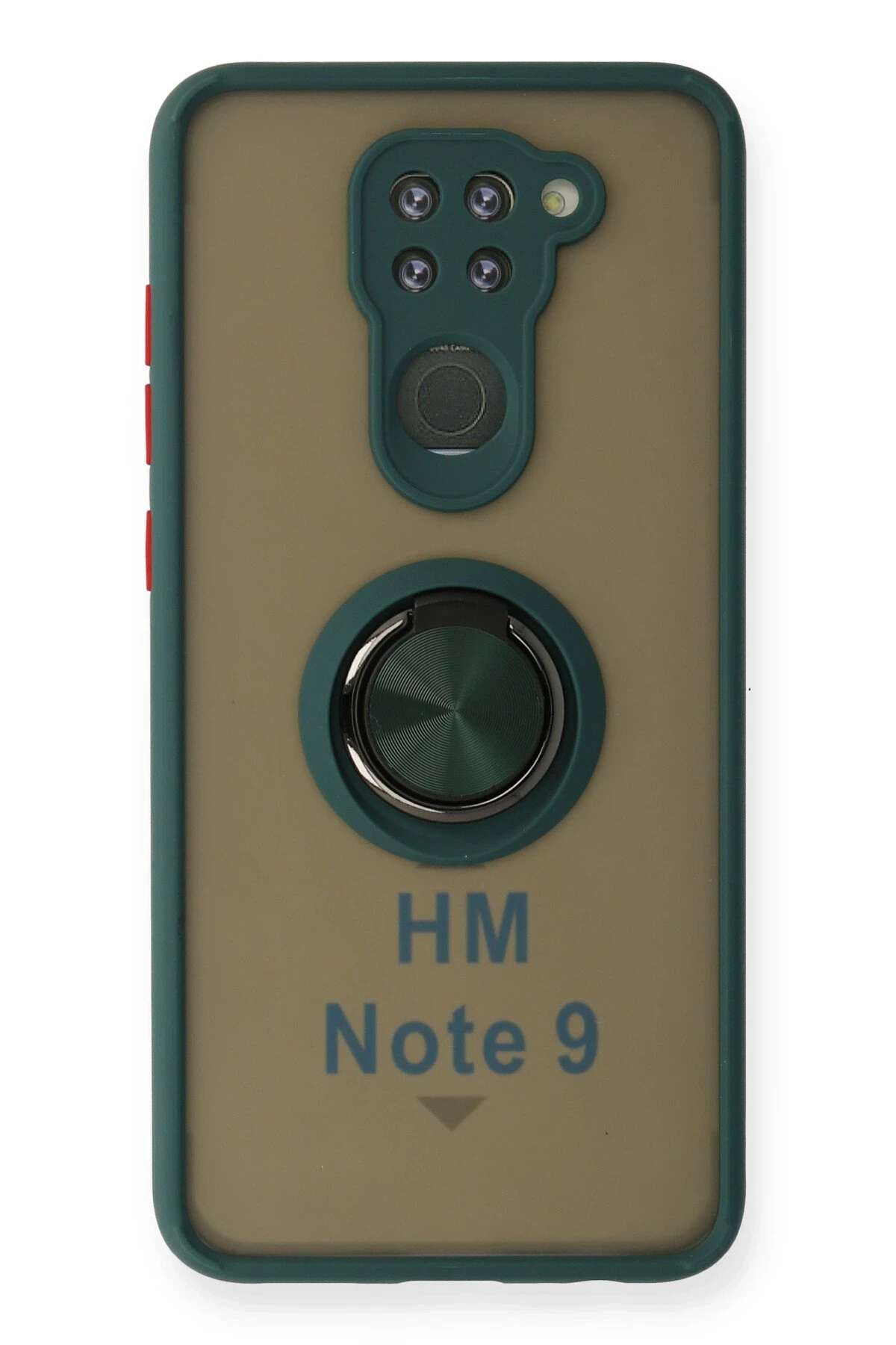 Newface Xiaomi Redmi Note 9 Kılıf Montreal Yüzüklü Silikon Kapak - Yeşil