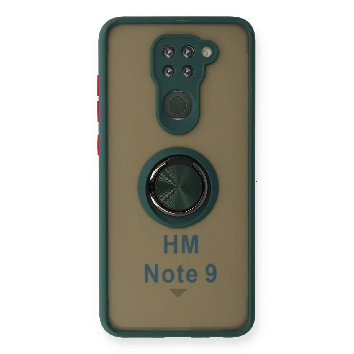 Newface Xiaomi Redmi Note 9 Kılıf Montreal Yüzüklü Silikon Kapak - Yeşil