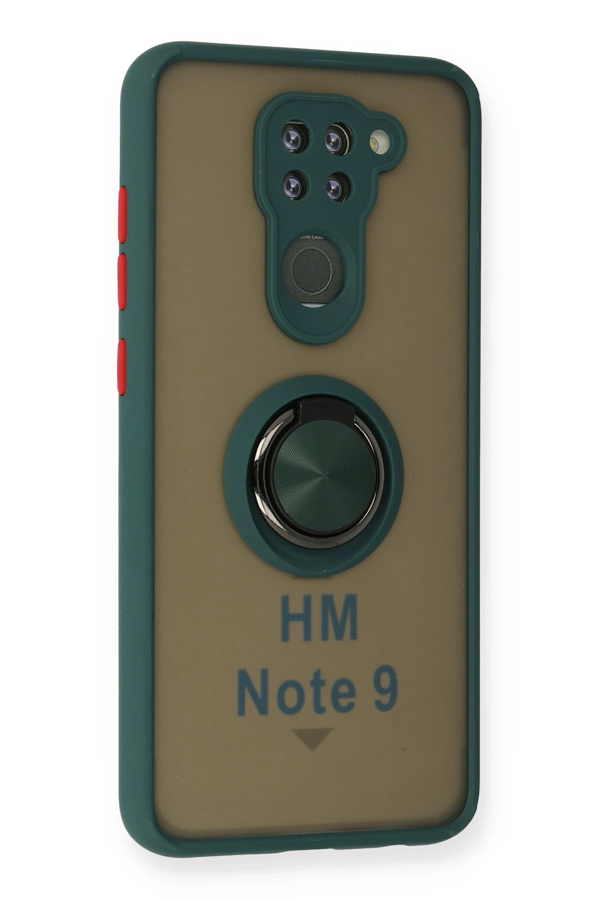 Newface Xiaomi Redmi Note 9 Kılıf Montreal Yüzüklü Silikon Kapak - Yeşil